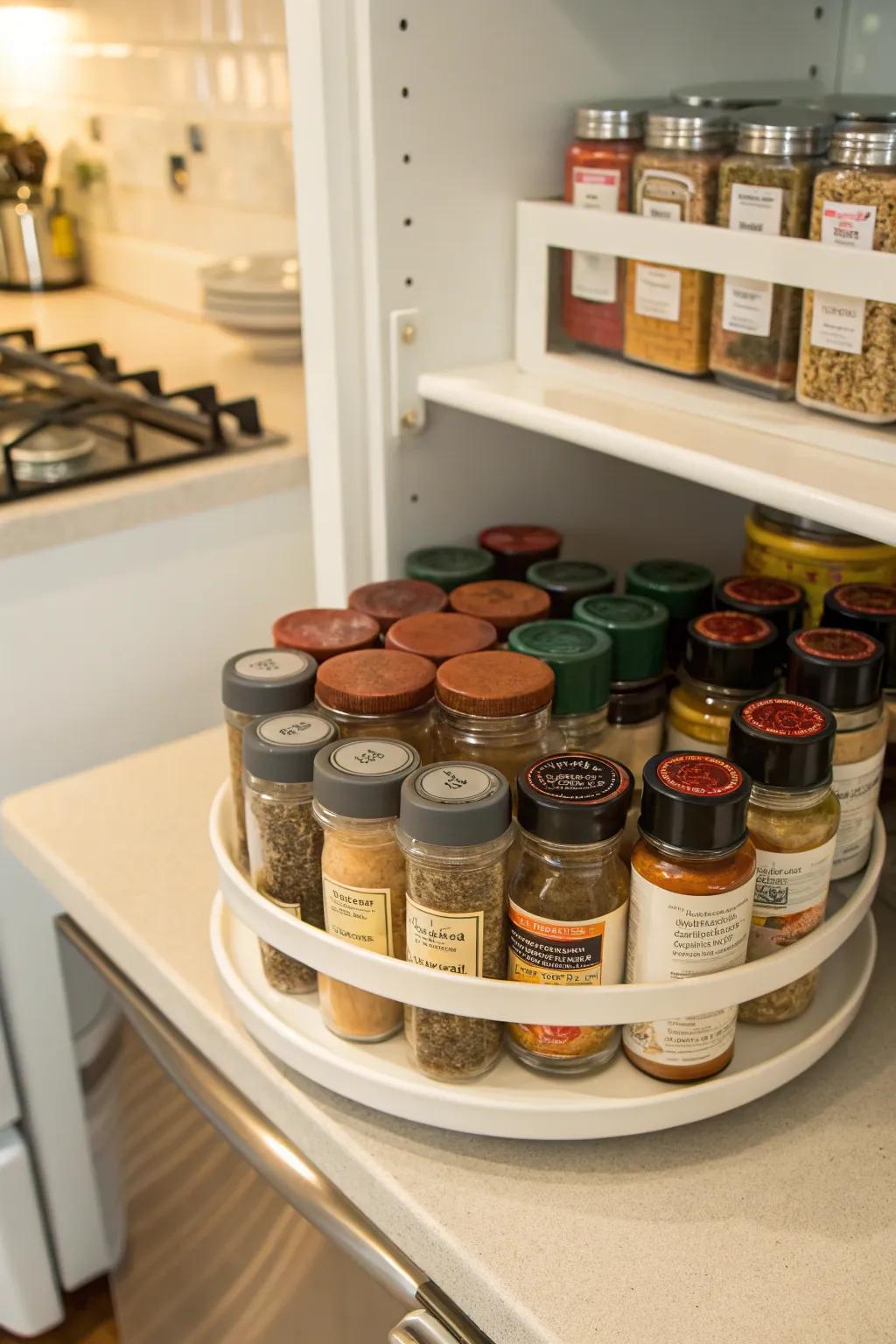 Your spices are always within reach thanks to a Rotating Spice Station.