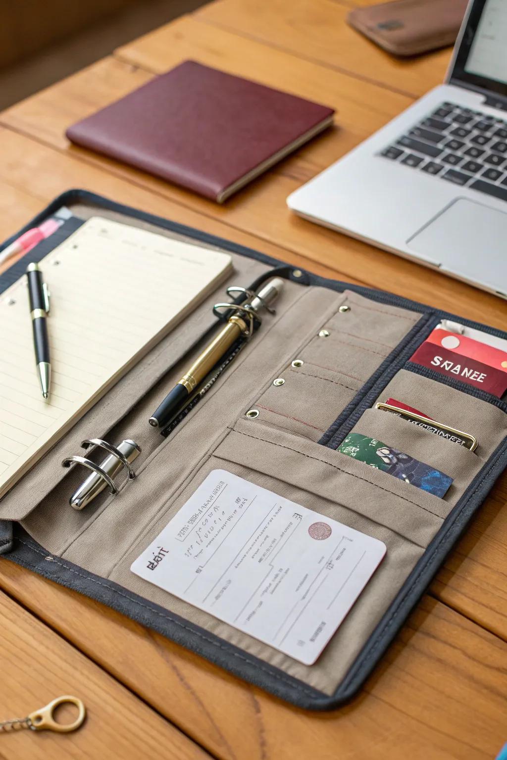 File keeper equipped with holsters for convenient storage.