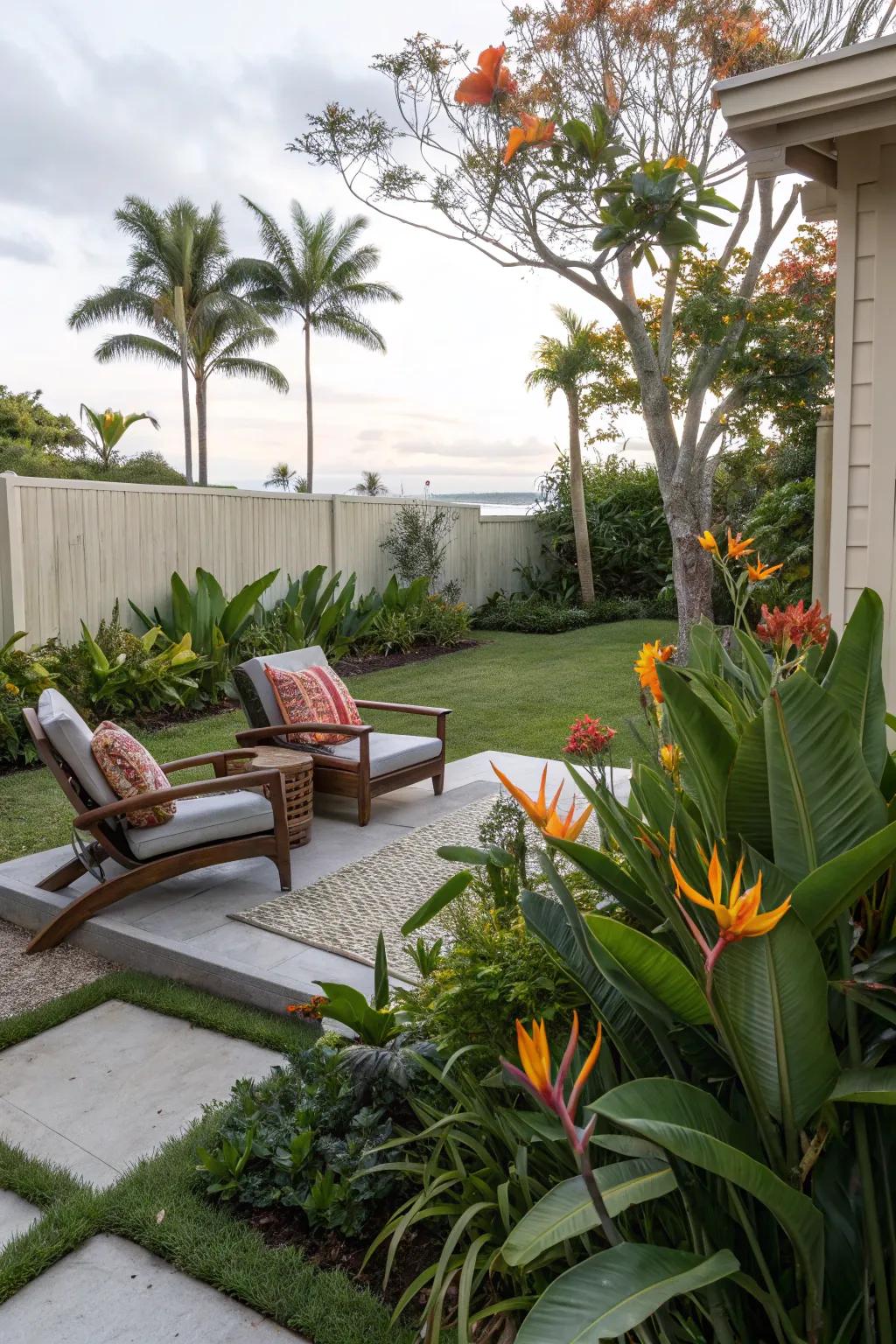 Create a serene backyard getaway with Bird of Paradise.