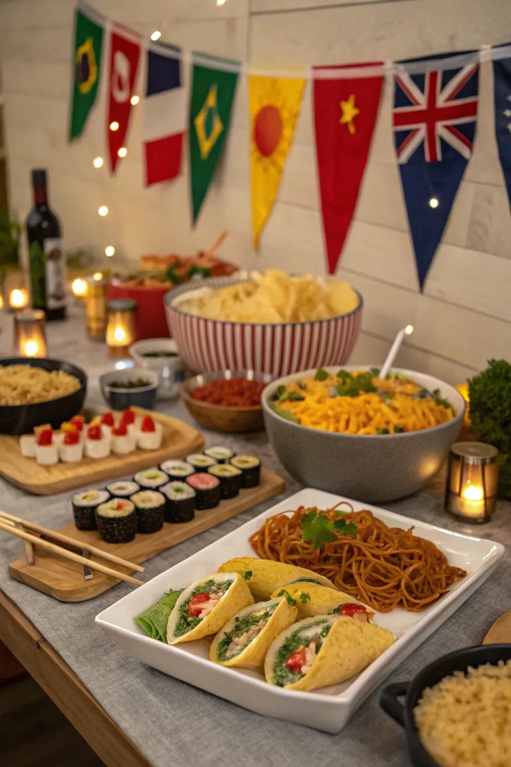 Explore the globe through a themed dinner gathering.