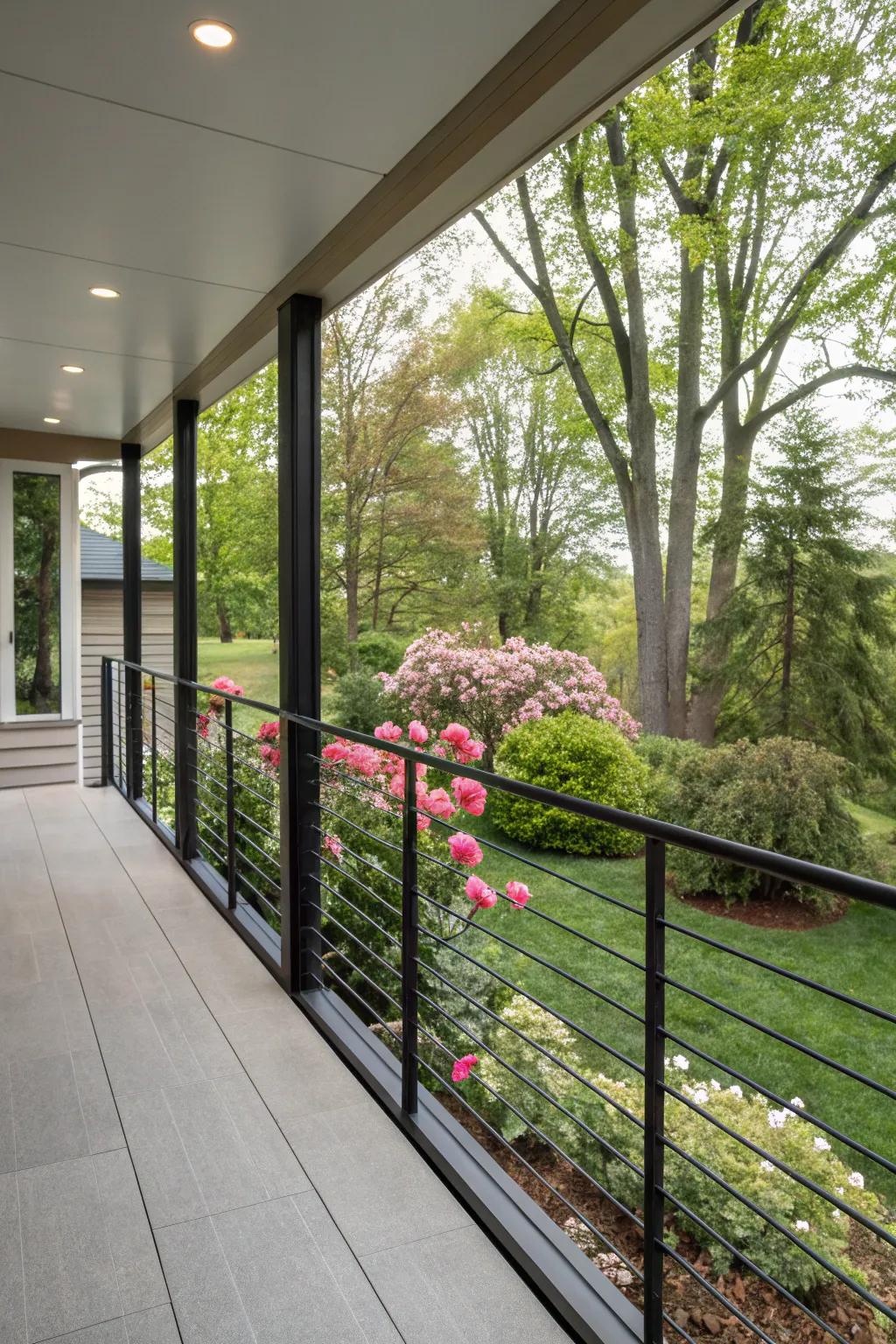 Cord railings deliver a smooth, open view that feels both current and attractive.