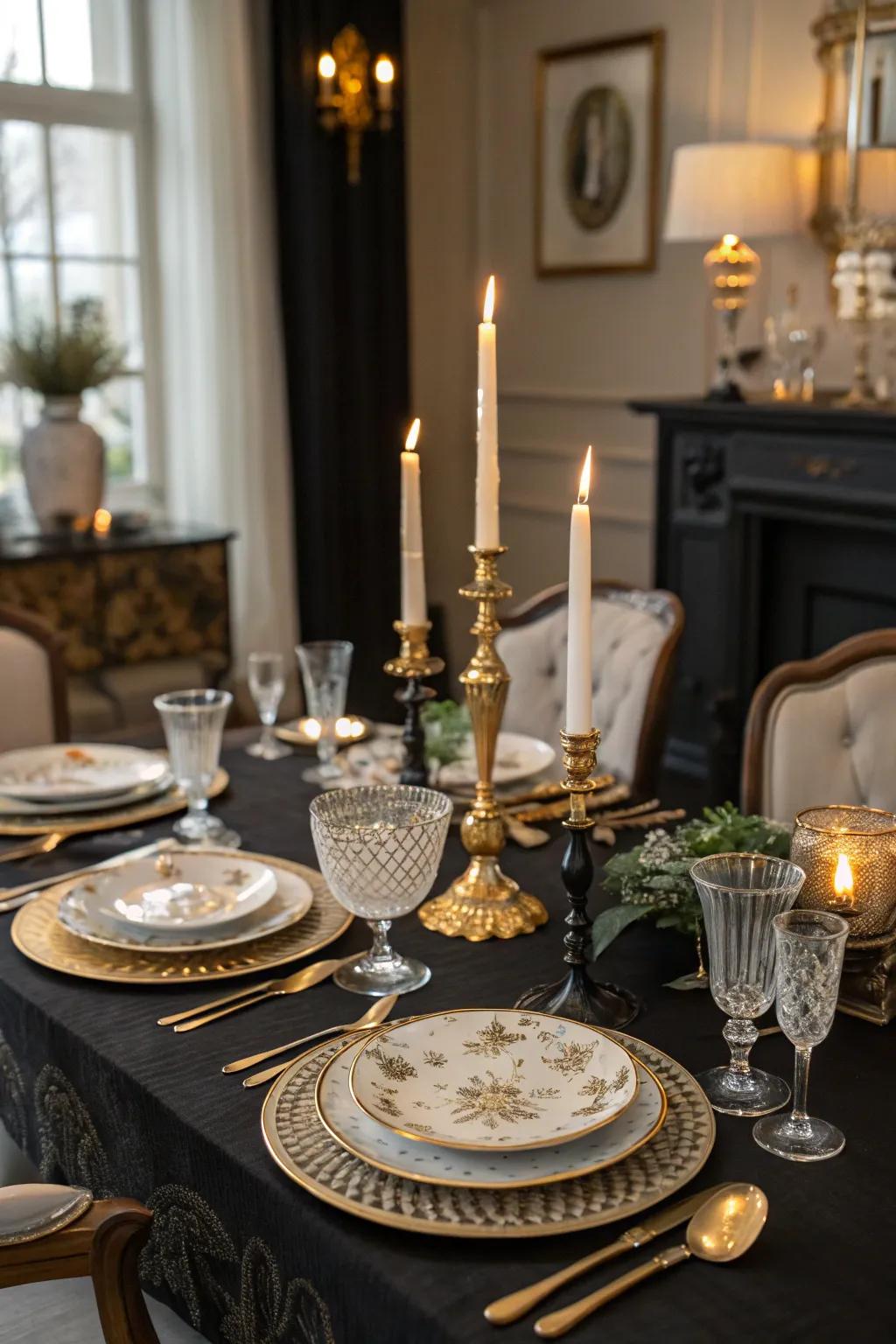 Classic refinement marked by a nostalgic touch.