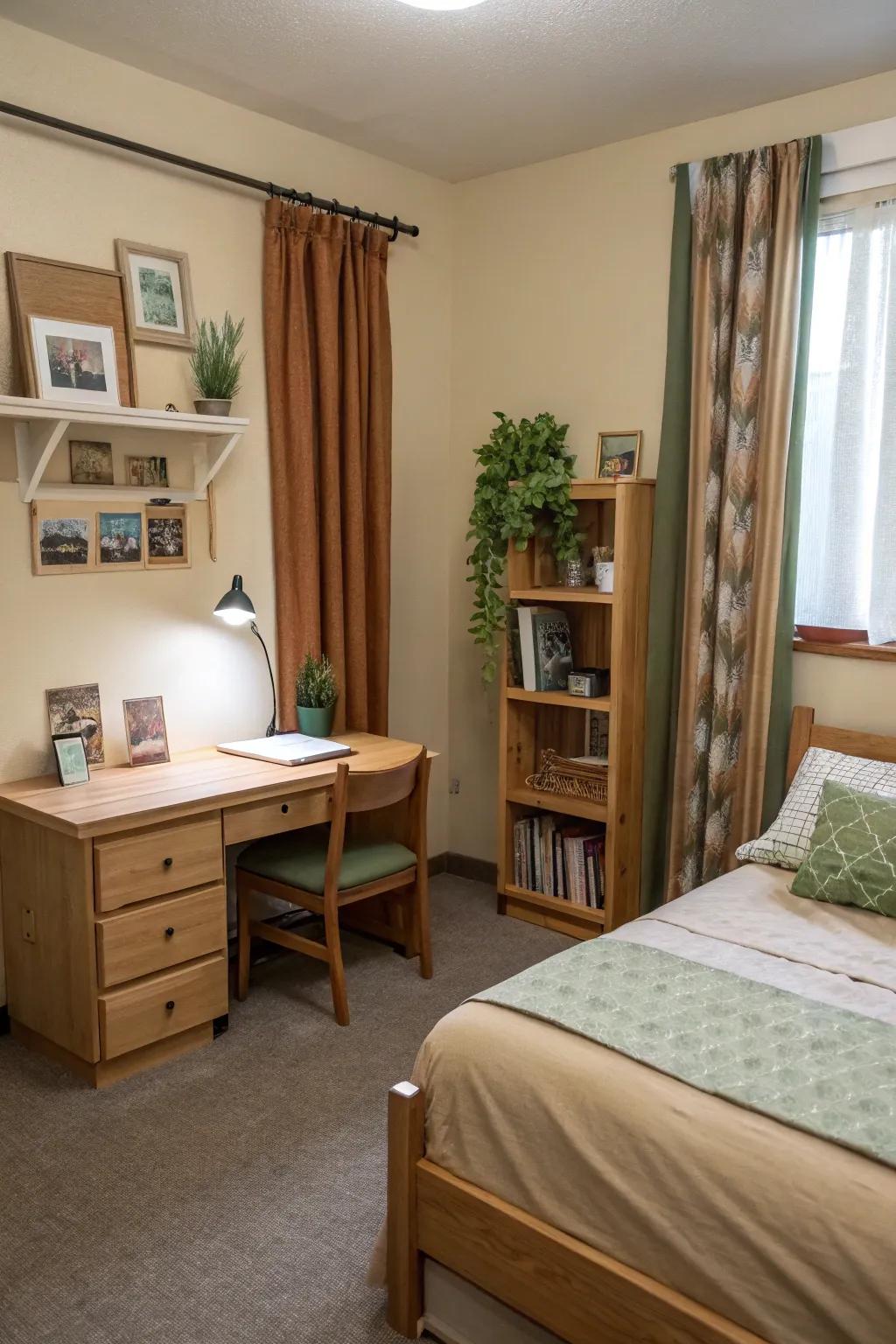 Muted hues contribute to a peaceful atmosphere