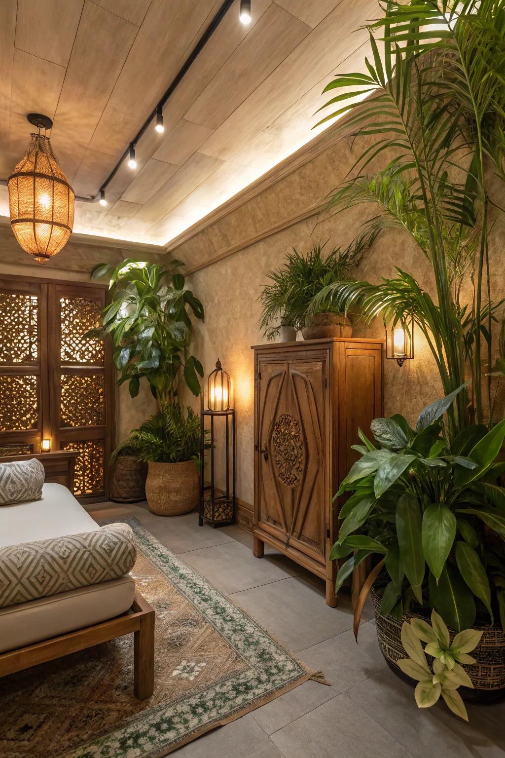 Terrestrial shades fashion a serene and grounded bohemian vibe.