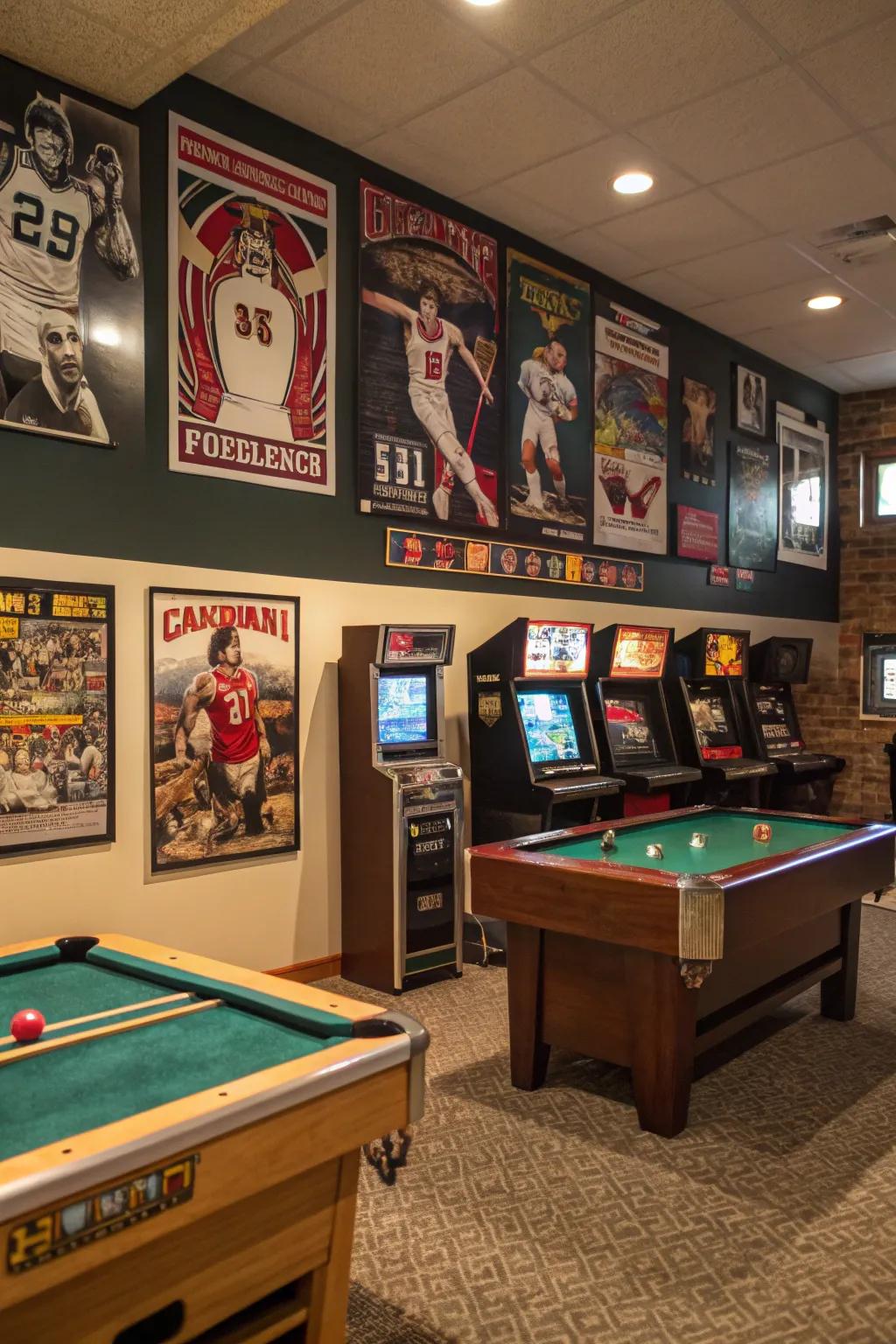 Themed decor brings character to any game room.