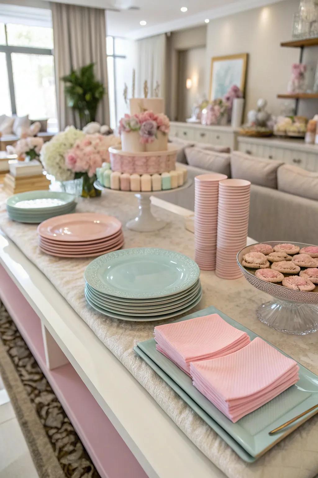 A well-thought-out color coordination brings balance to your buffet presentation.