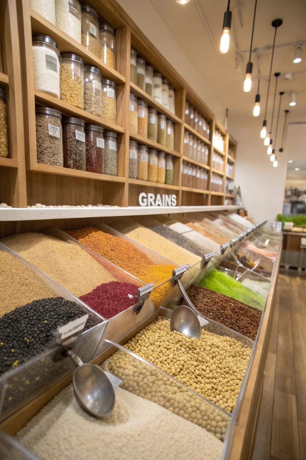 Bulk bins make it easy to get to the staples you use often.