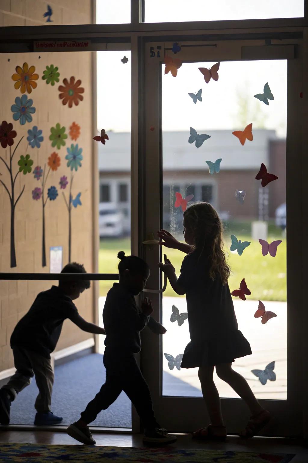 Introduce a playful nuance through participatory outlines and butterflies.