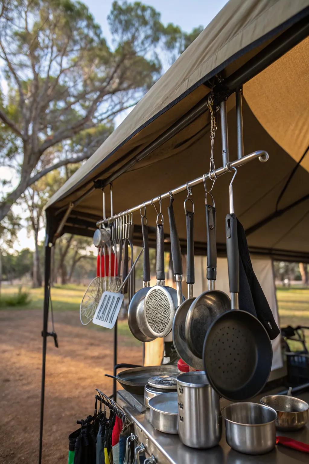 With clever hanging storage options, you can maximize your available space.