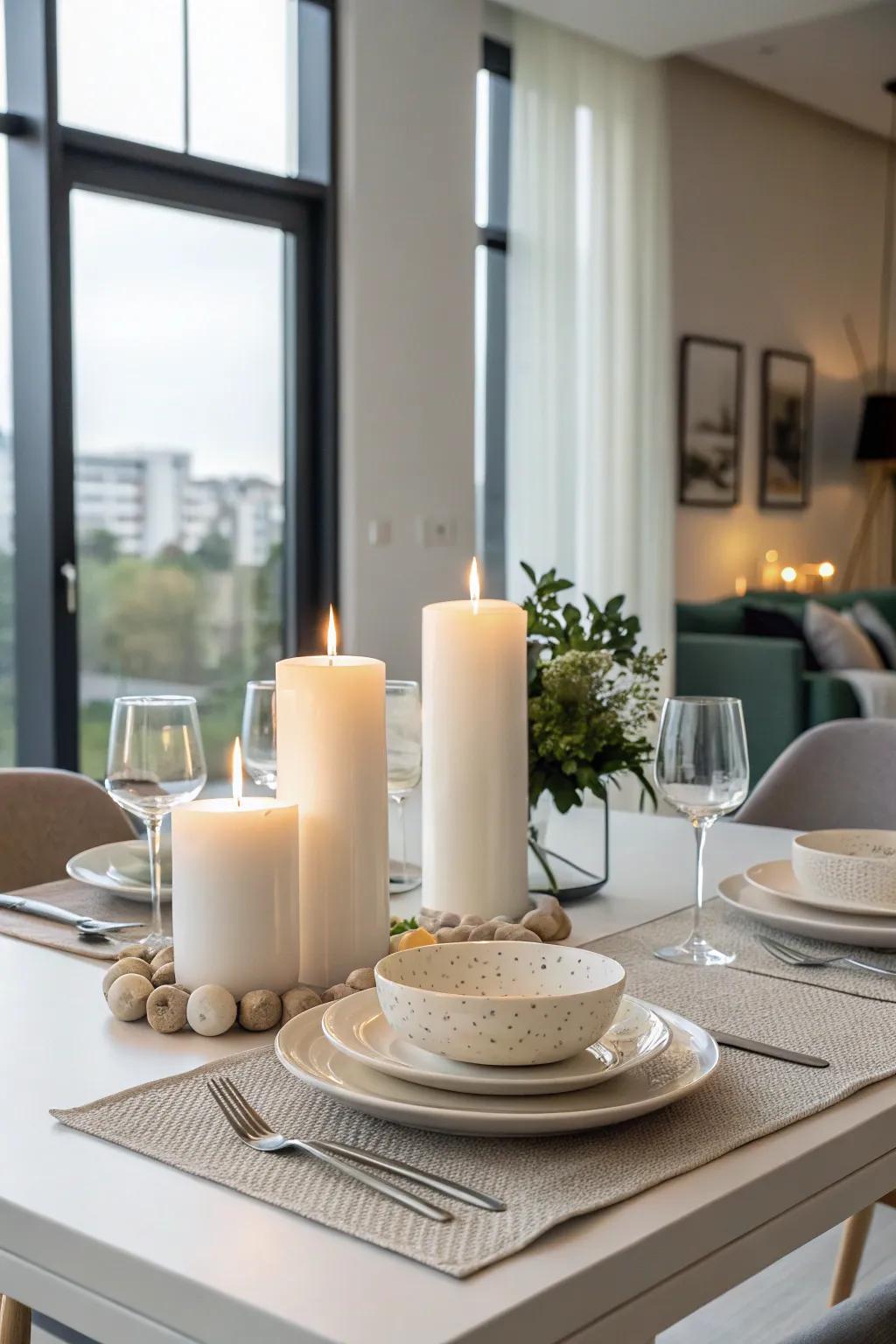 Understated light presentation radiates elegance through simplicity.