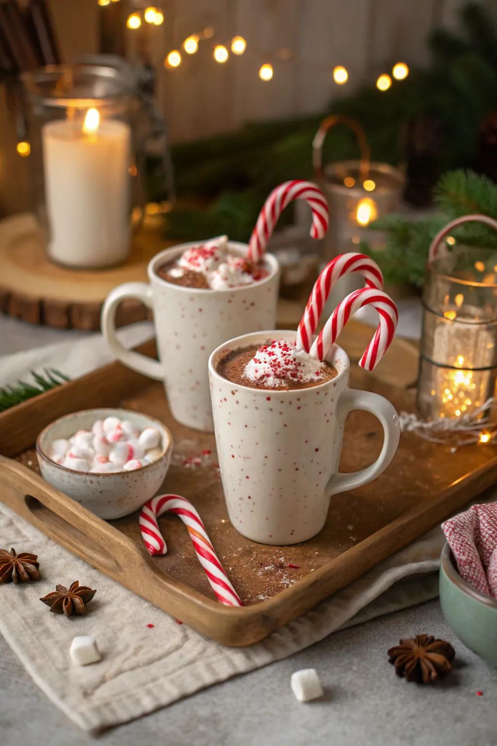 Cozy up with a peppermint cocoa spot.
