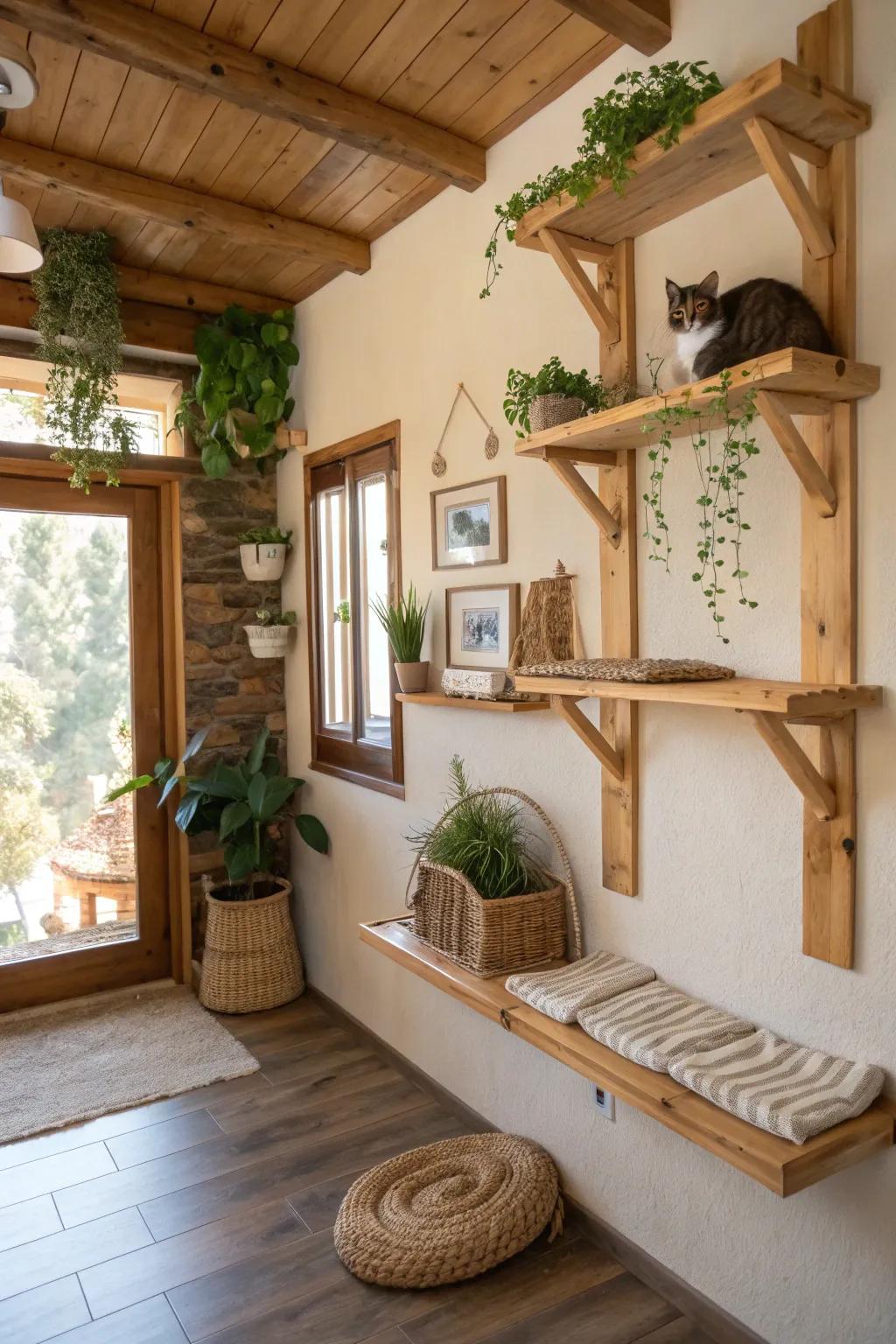 Natural wood elements provide warmth and texture.