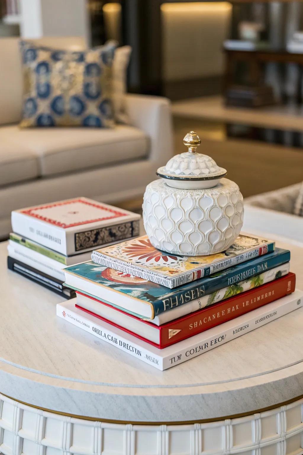 Books append a personal and intellectual feel to your table.