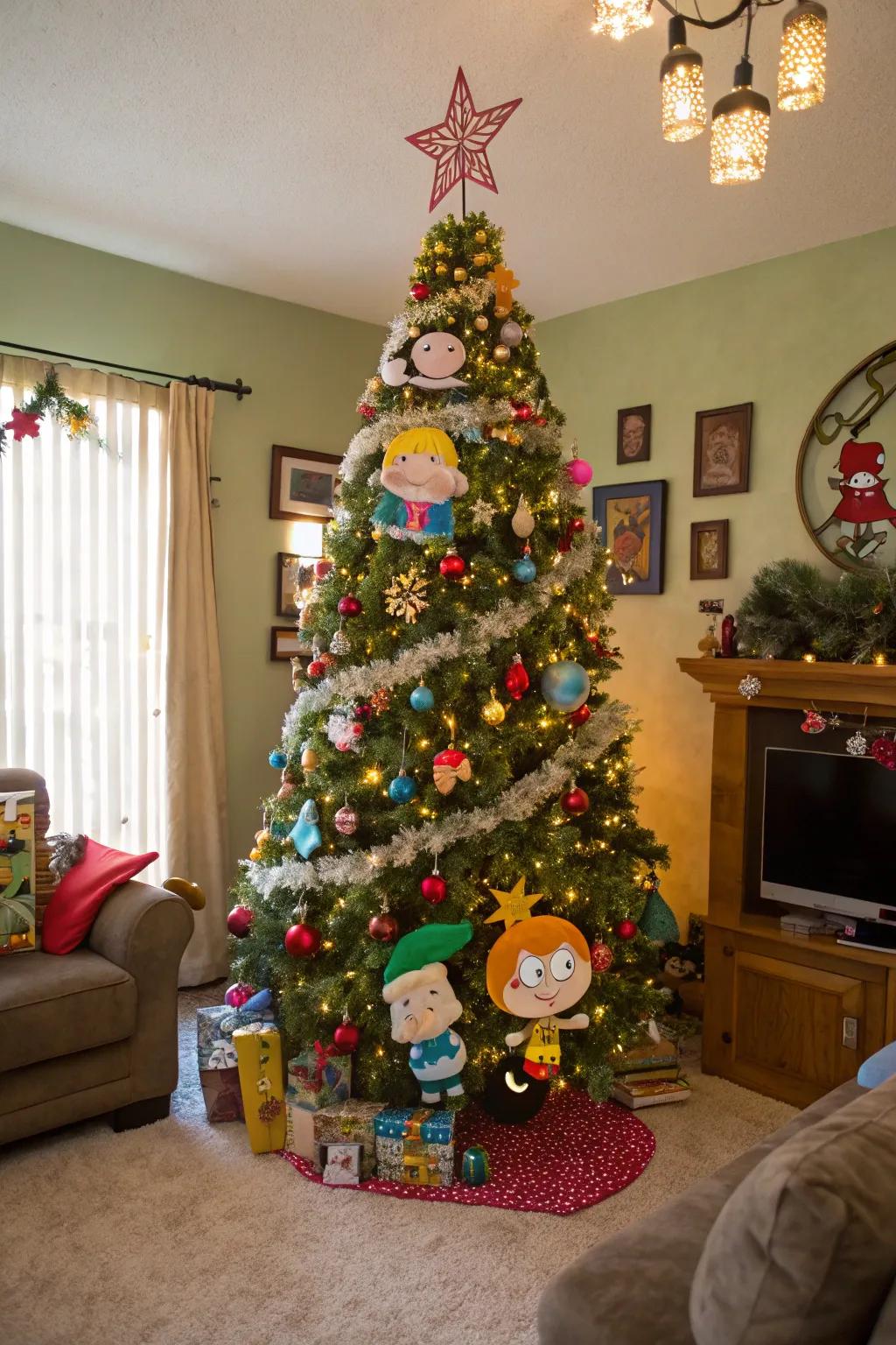 A nostalgic animation-themed tree that brings joy to all generations.