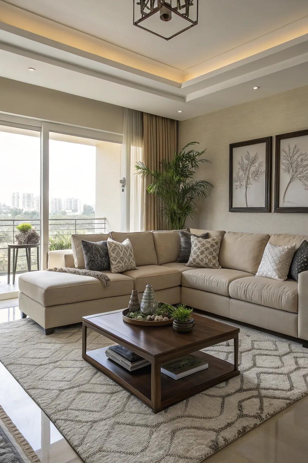 Sectionals contribute considerable seating and flair to any size living area.