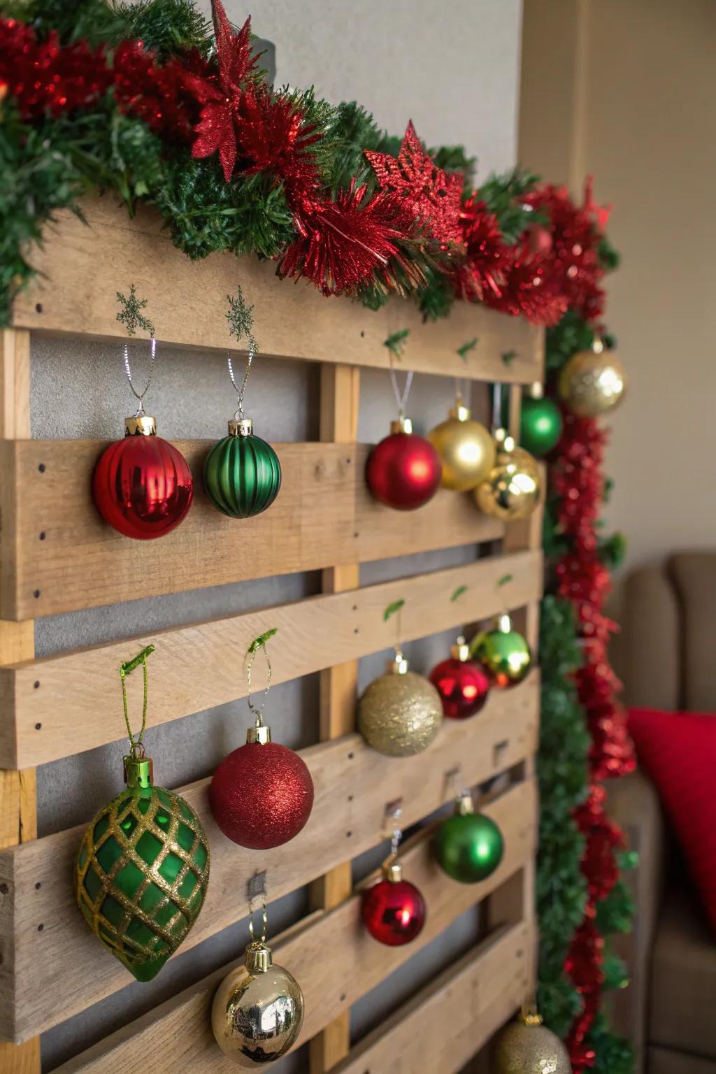 Showcase your baubles with a pallet display.