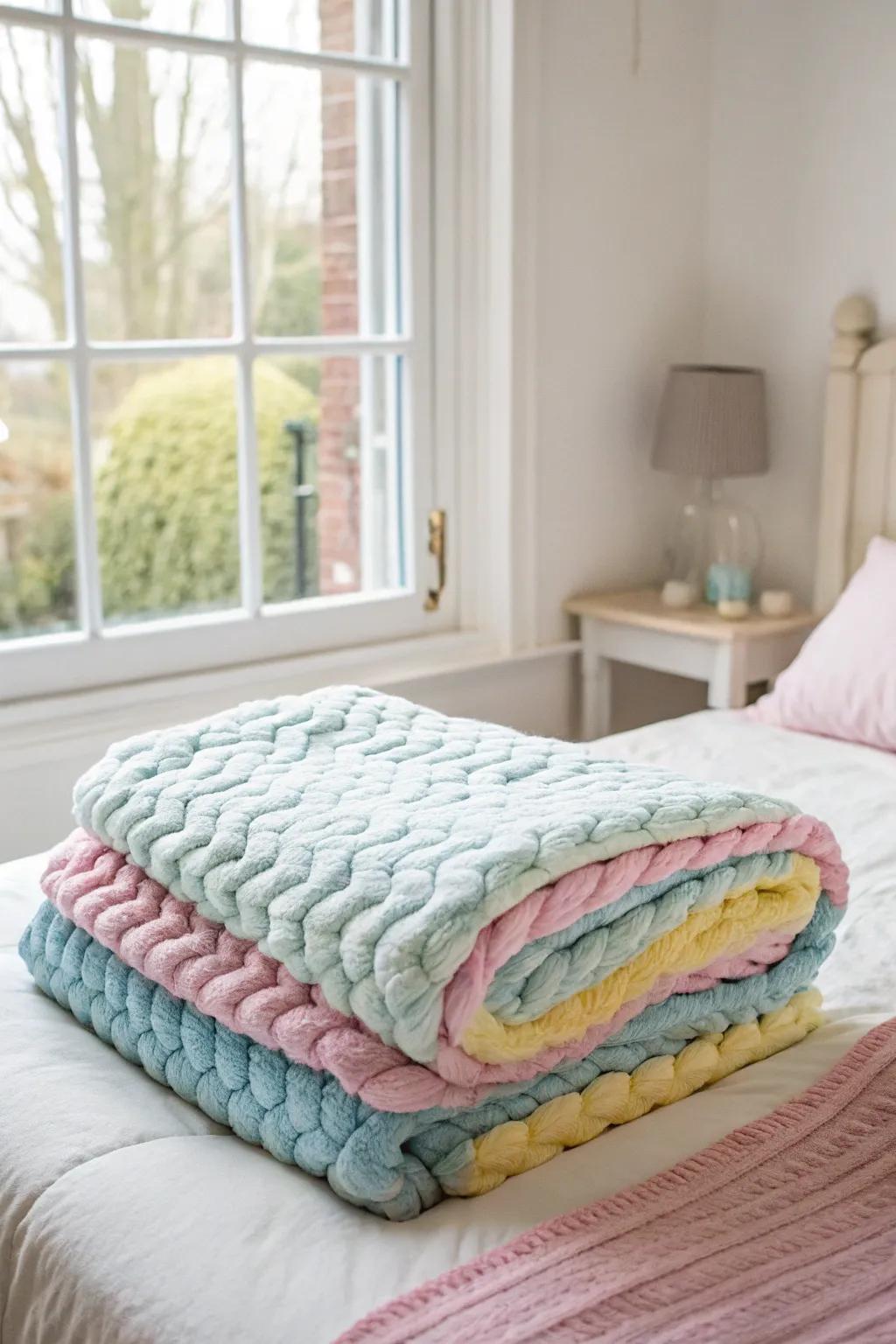 Delicate tints foster a relaxing and peaceful atmosphere.