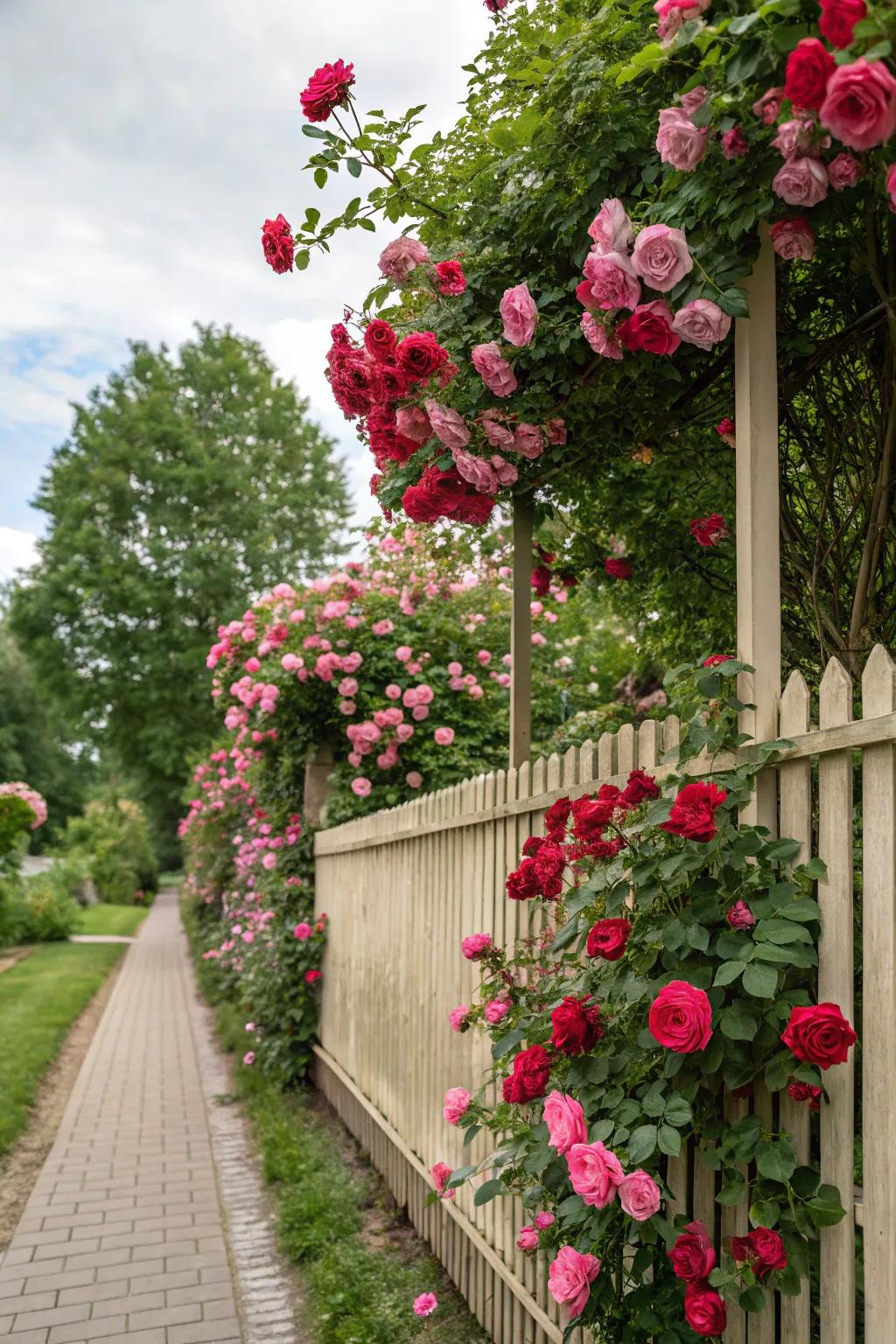 Infuse charm into any fence with radiant climbing roses.