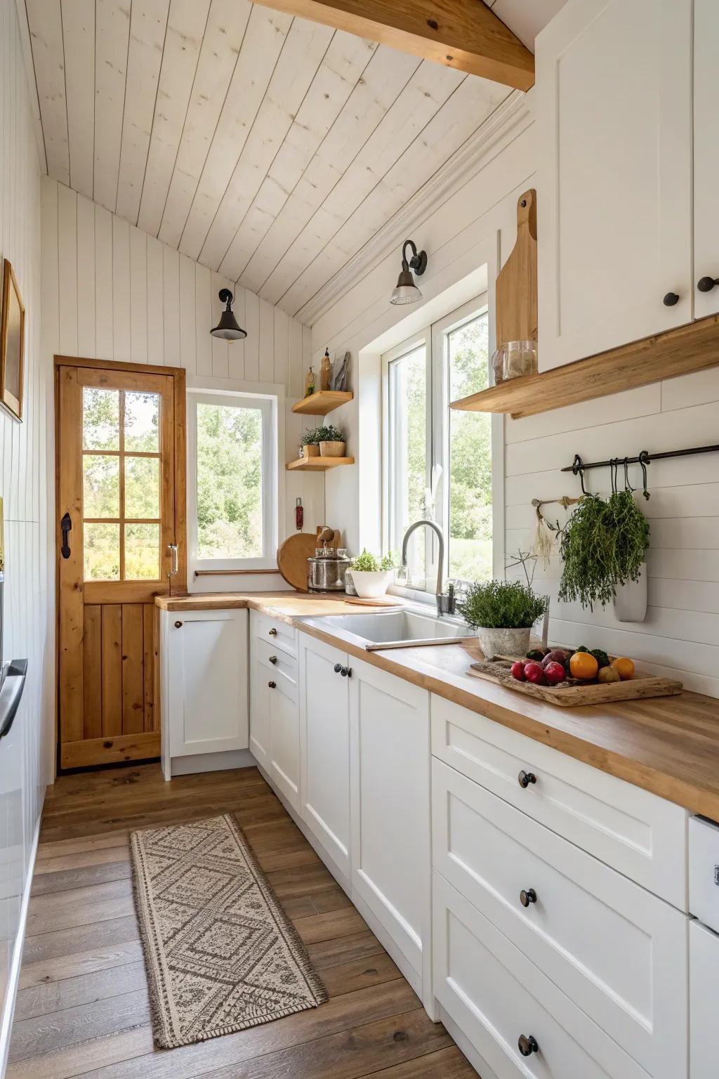 Sunny white finish makes spaces appear bigger and more welcoming.