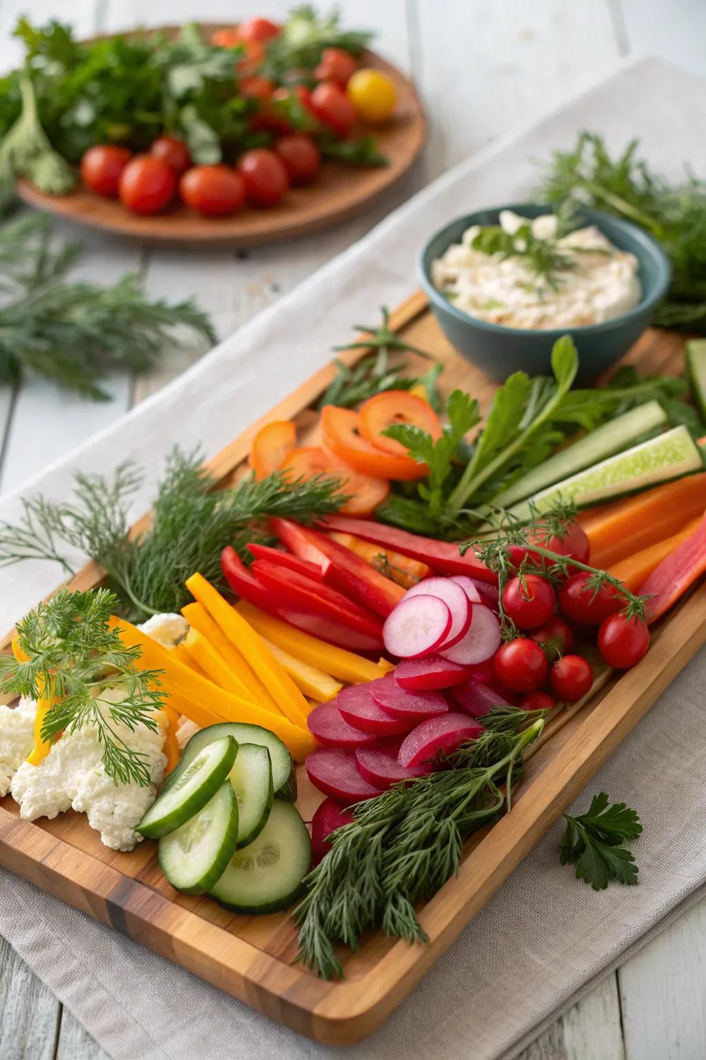Welcome summer with a vibrant garden-fresh cold plate.