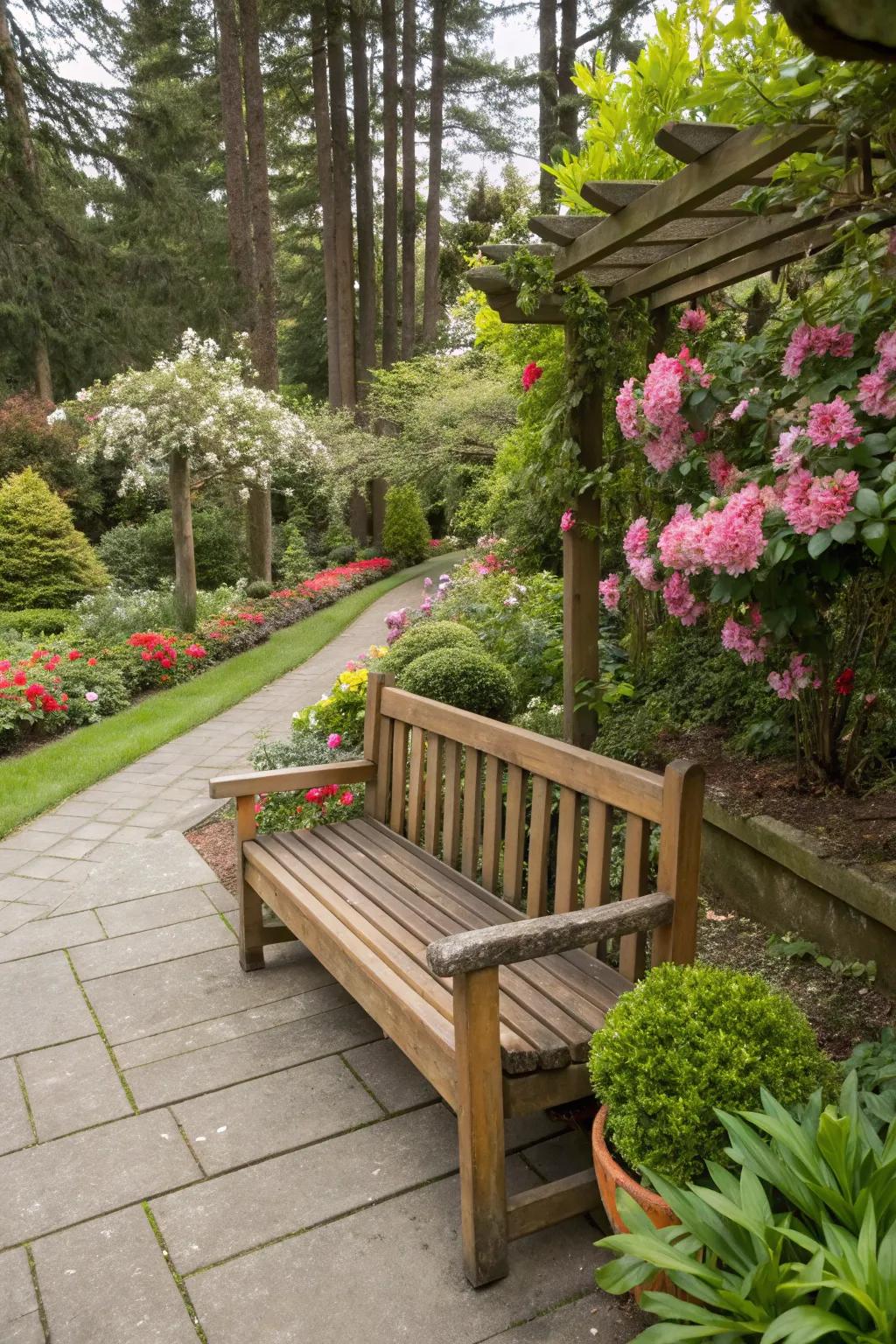 A bench that brings nature closer to your personal space.
