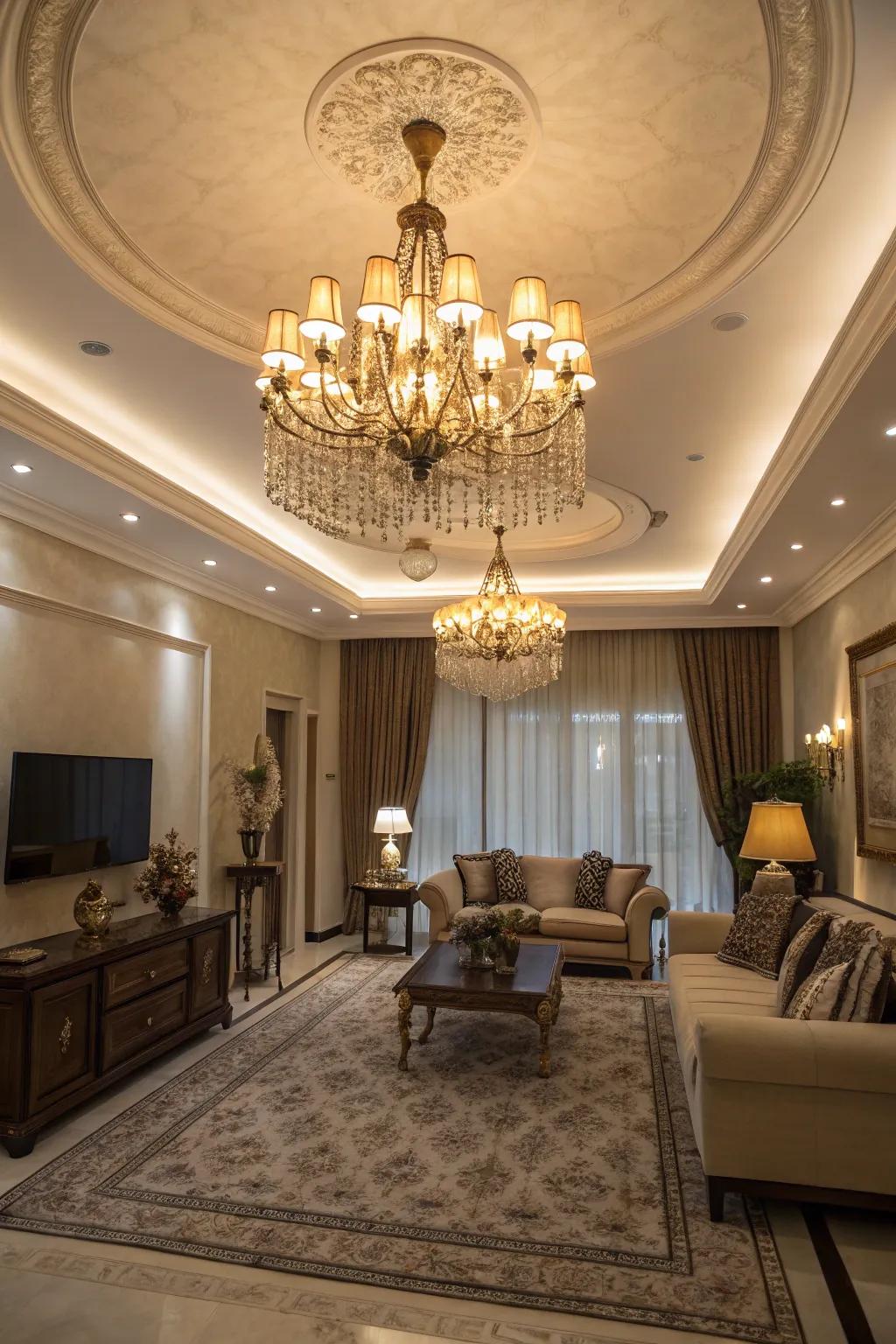 Refined luminosity fixtures that augment the atmosphere of any living room.