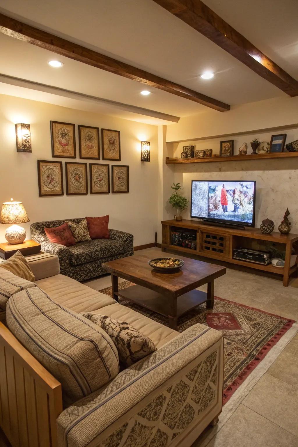 Inviting seating plans that encourage relaxation and improve TV viewing.