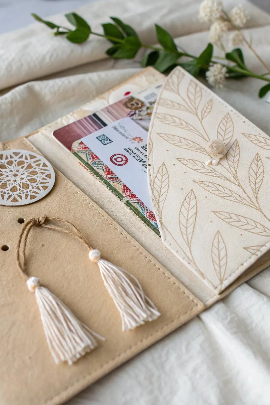 Showcase your memories with elegance: Experience the charm of interactive scrapbook pockets.