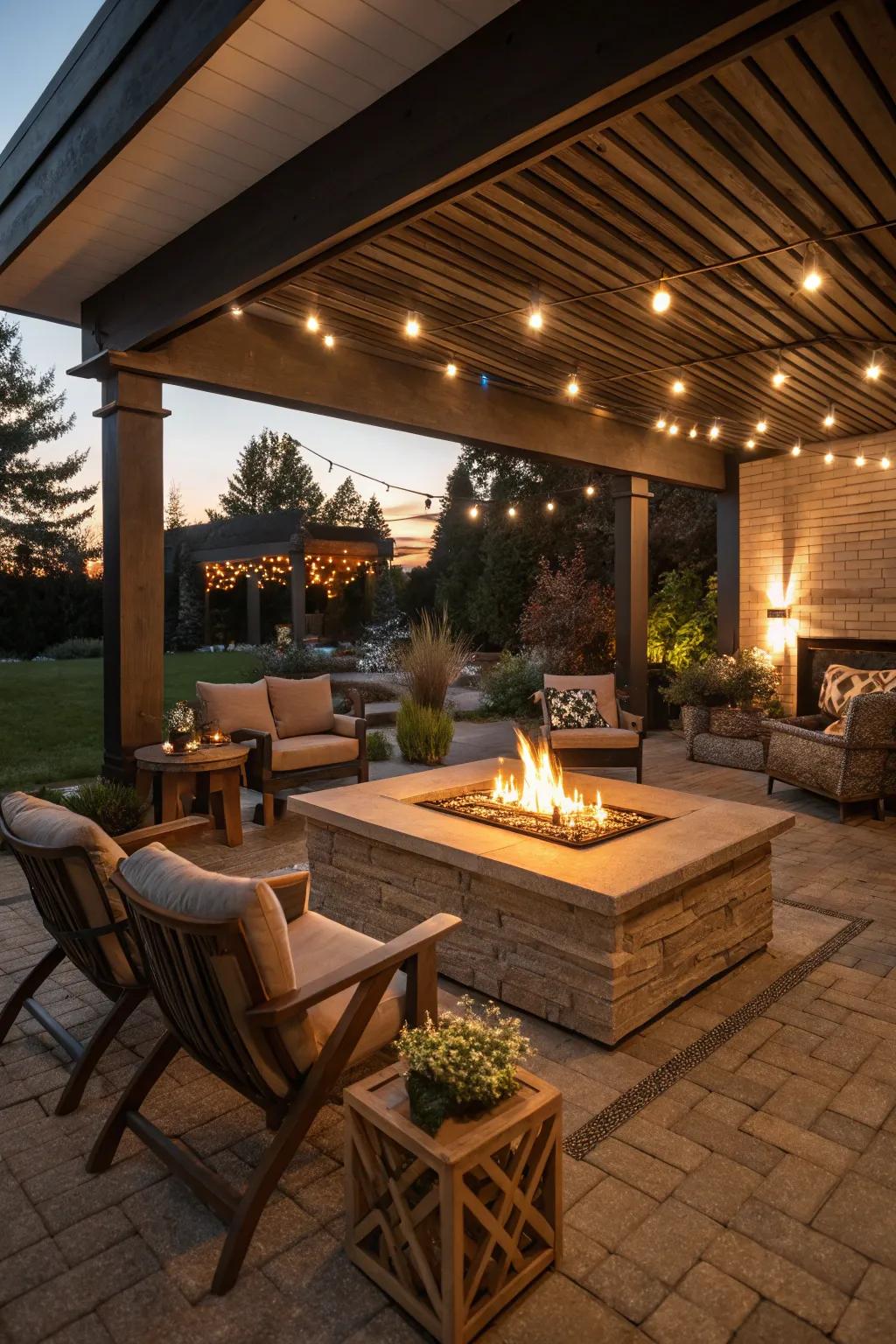 A fire feature introduces heat and appeal to your patio.