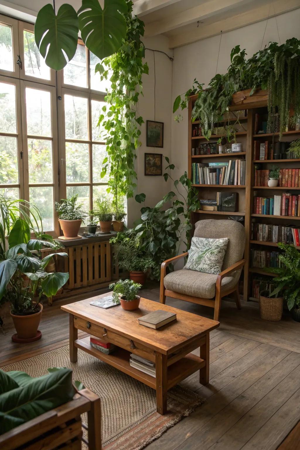 Nature-inspired aspects contribute a soothing sensation to any comfortable space.