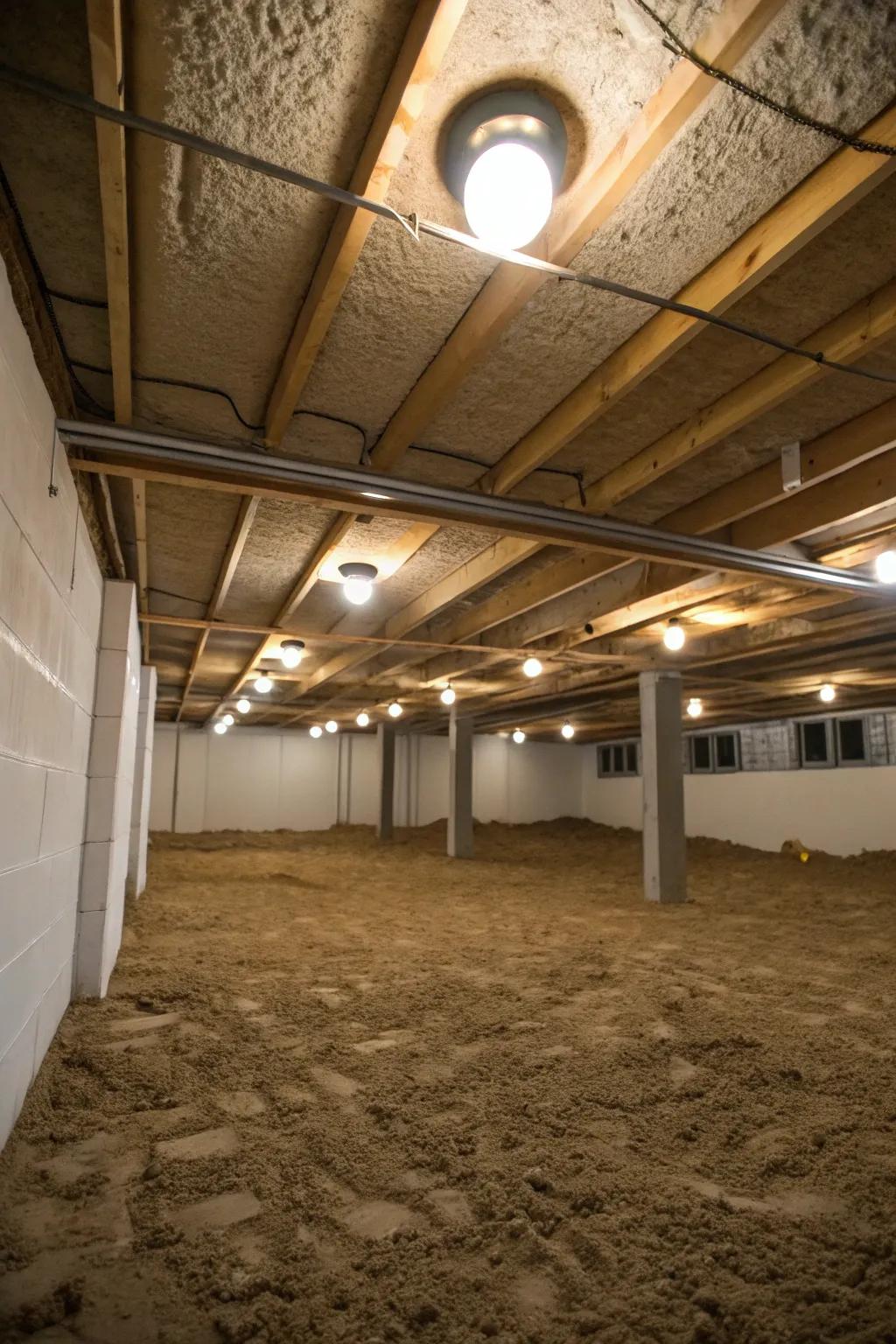 Brighten your crawl space with compact dome fixtures.