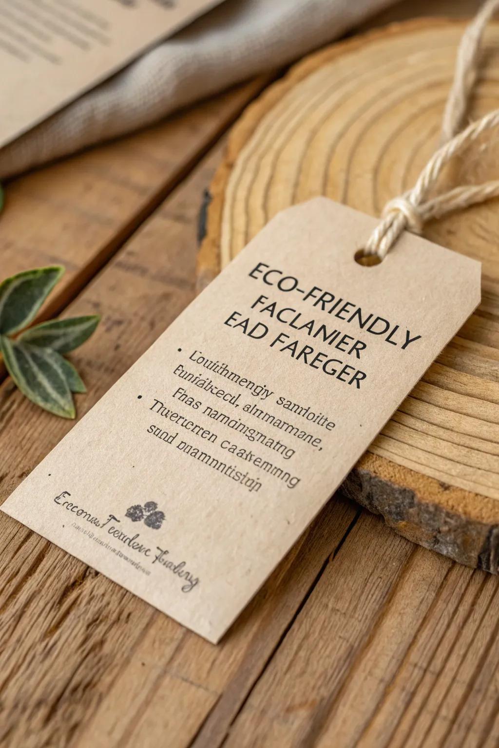 An eco-friendly price label made from recycled materials, ideal for sustainable brands.