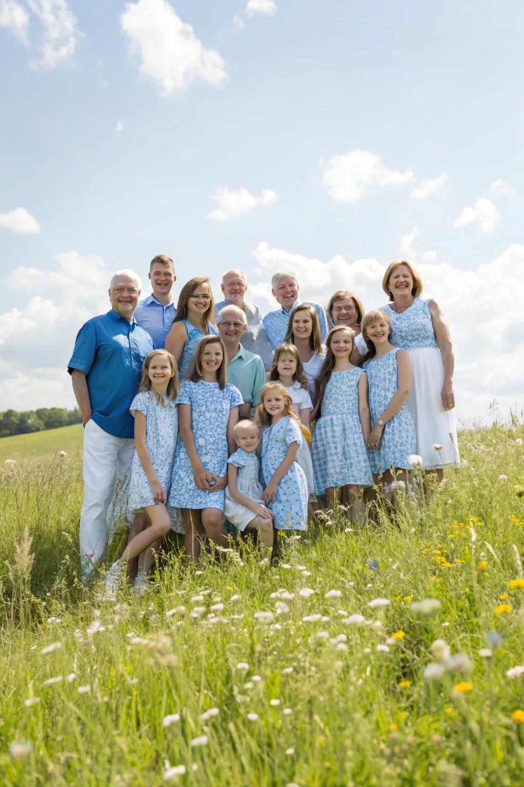 Coordinated colors can transform a family photo into a visual masterpiece.