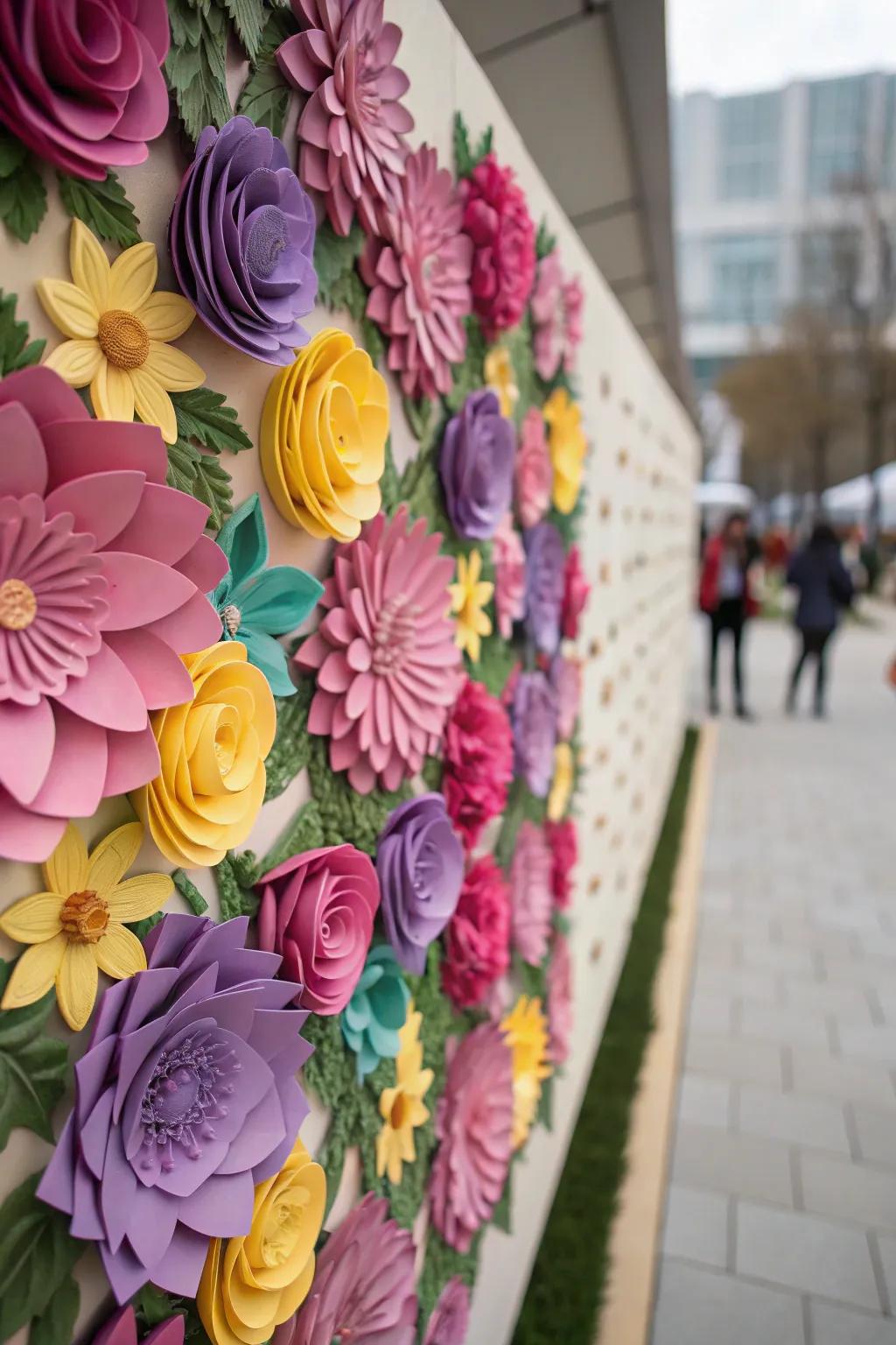 Dimensional floral decor enlivens your room with freshness.