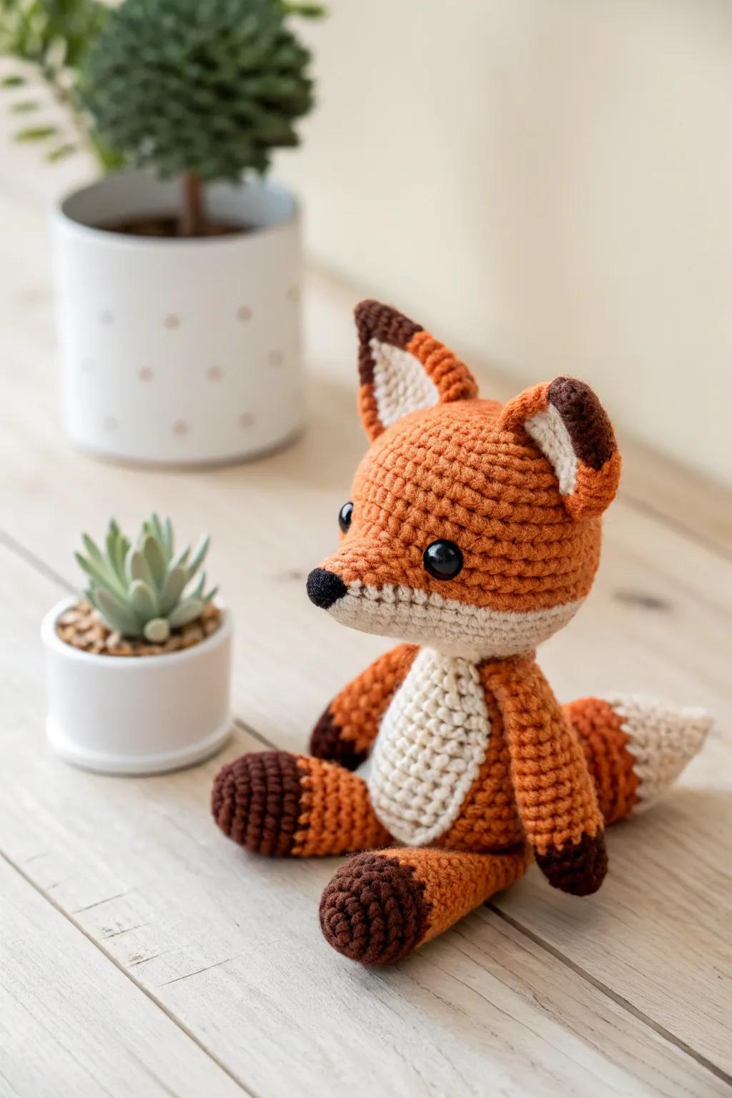 Enjoy the charm of handmade amigurumi with this delightful fox friend.
