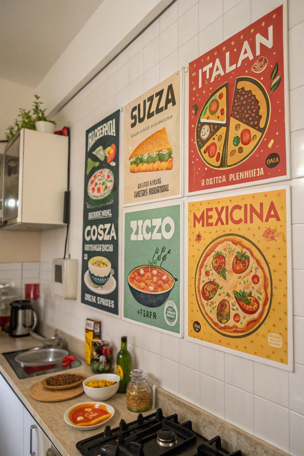 Culinary posters encourage delightful explorations.