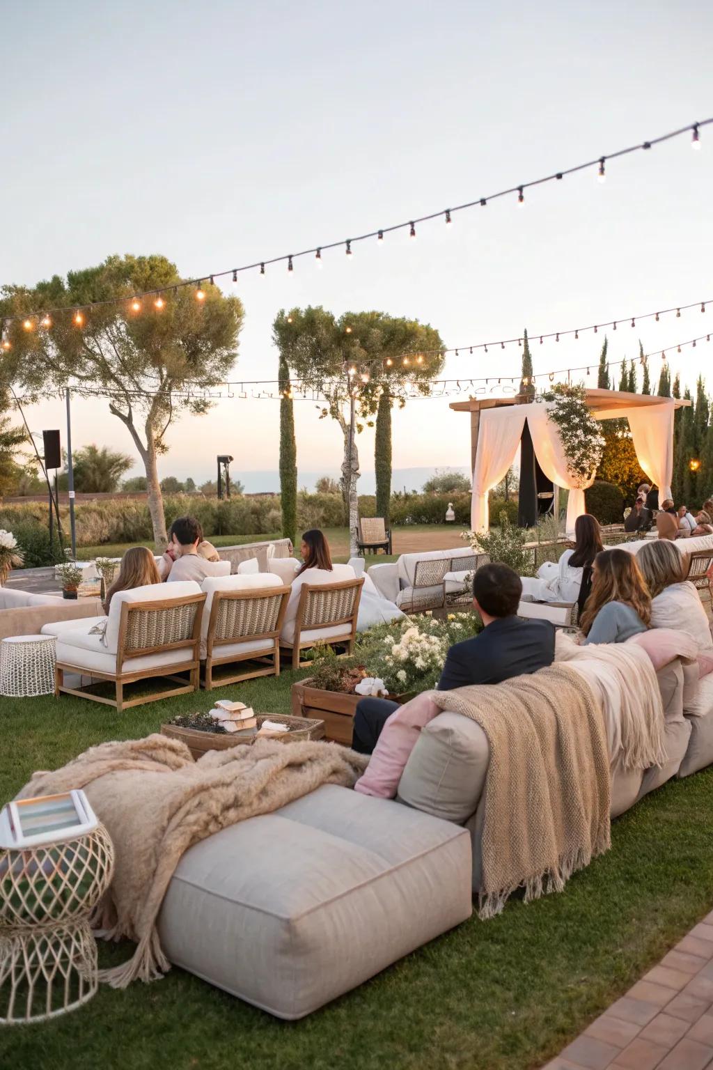 A snug open-air retreat perfect for guest relaxation.