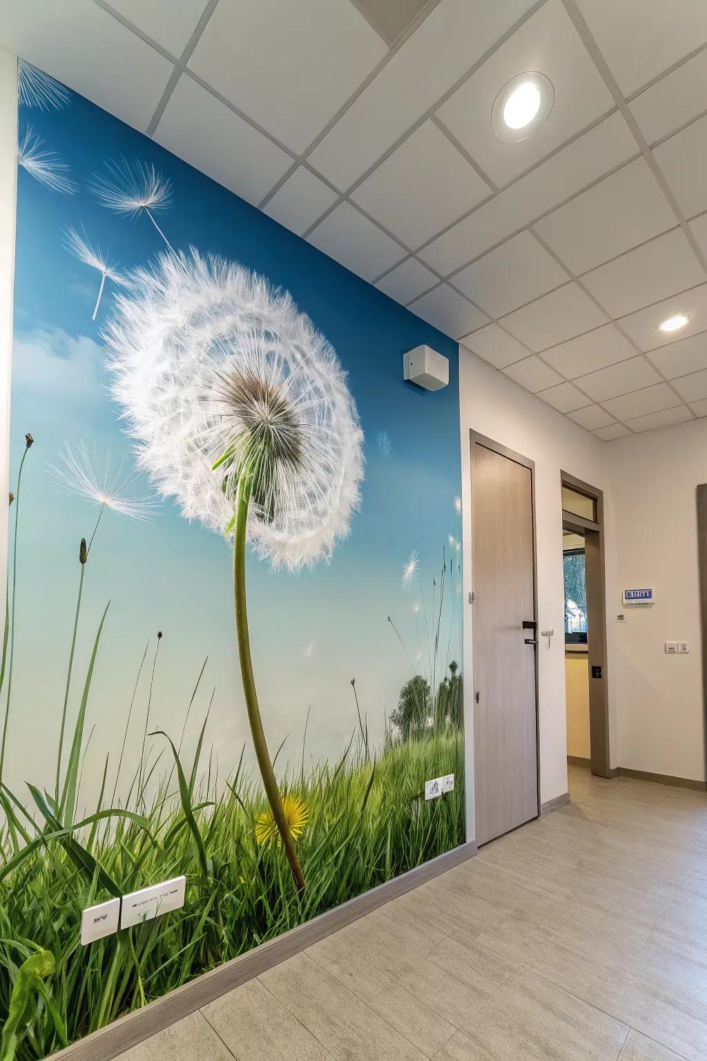 Dandelion murals introduce the loveliness of nature within your abode.