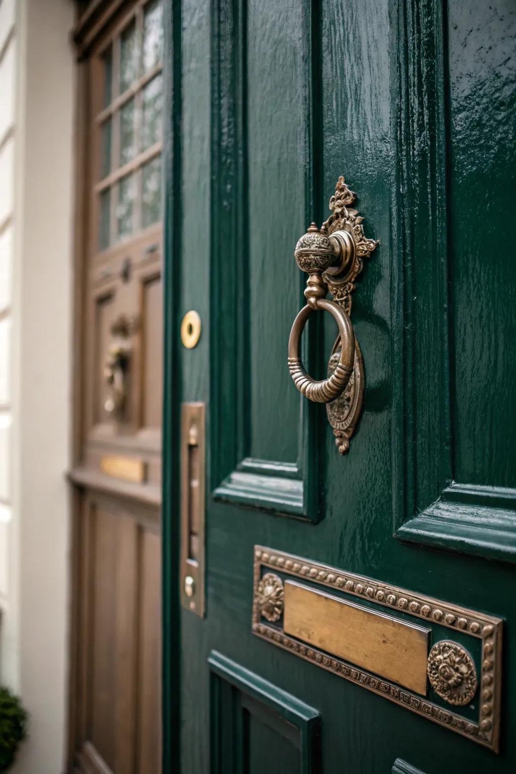 Ornamental embellishments infuse a personal touch to the entryway.