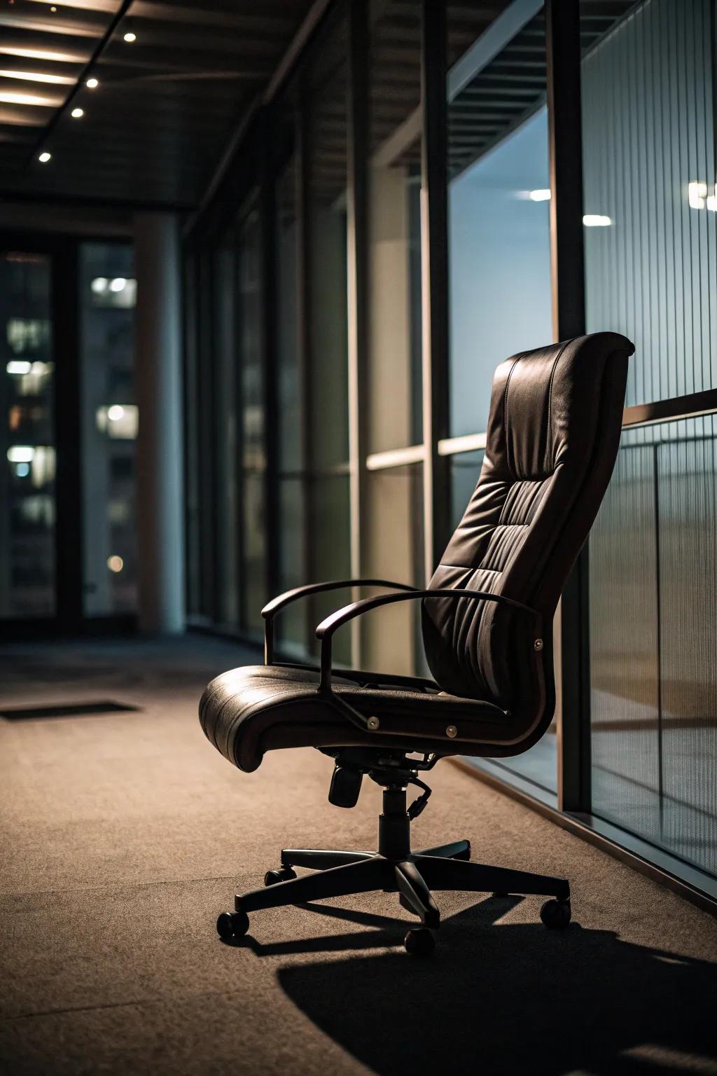 A deluxe leather seating furnishes both comfort and style.