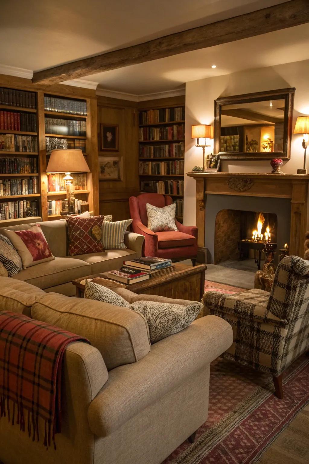 A den featuring inviting, comfortable seating options.