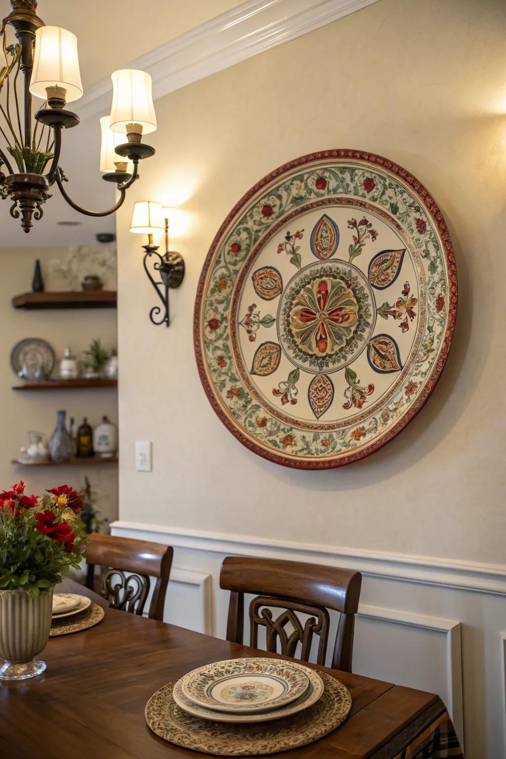A signature plate can serve as a stunning anchor for your wall décor.