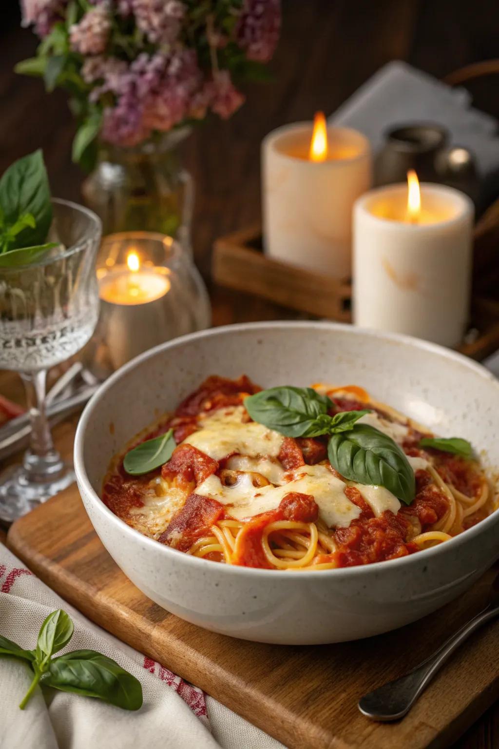An inviting Italian pasta course ideal for dinner.