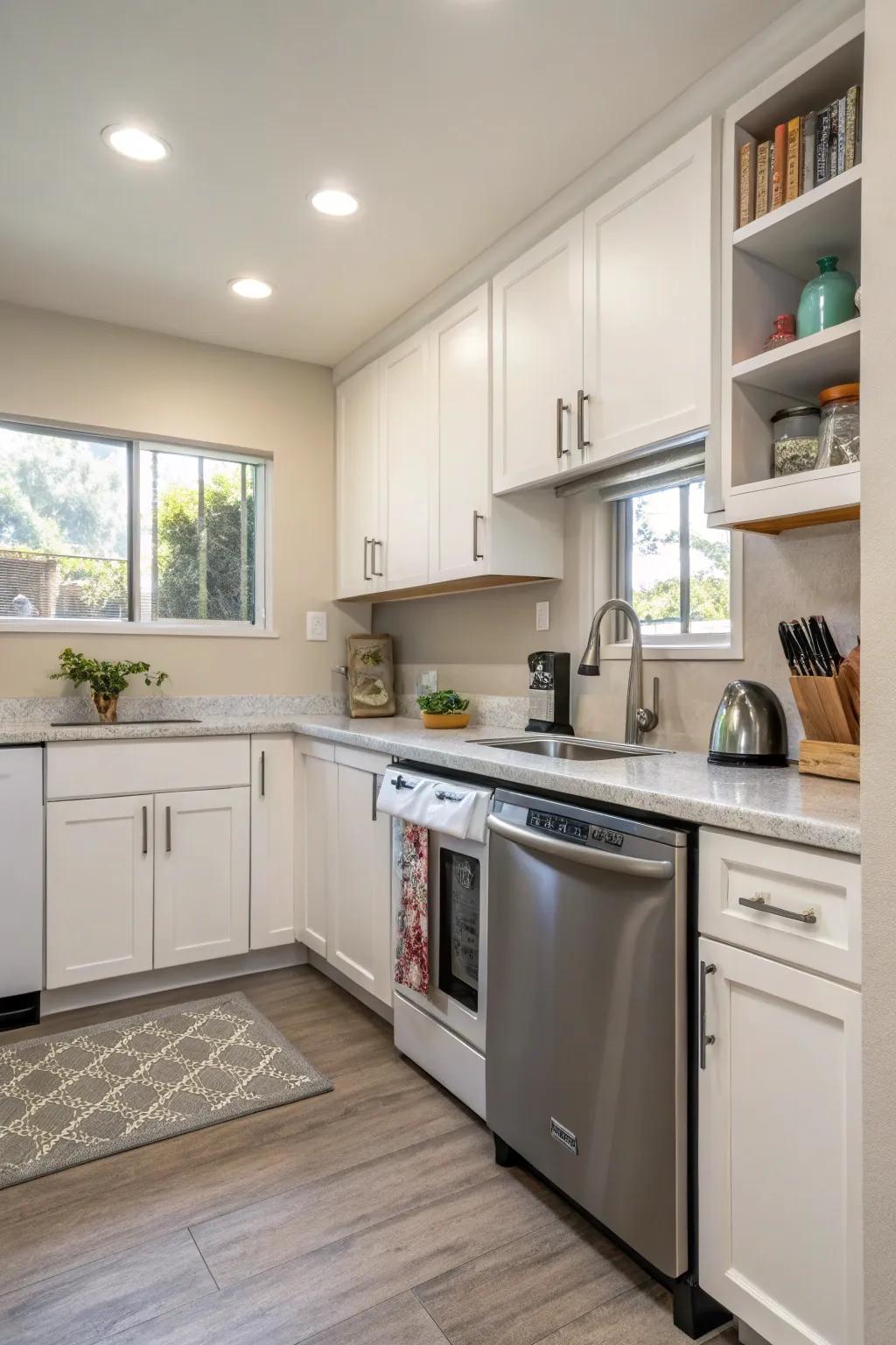 Corner placement for making good use of every part of the kitchen.