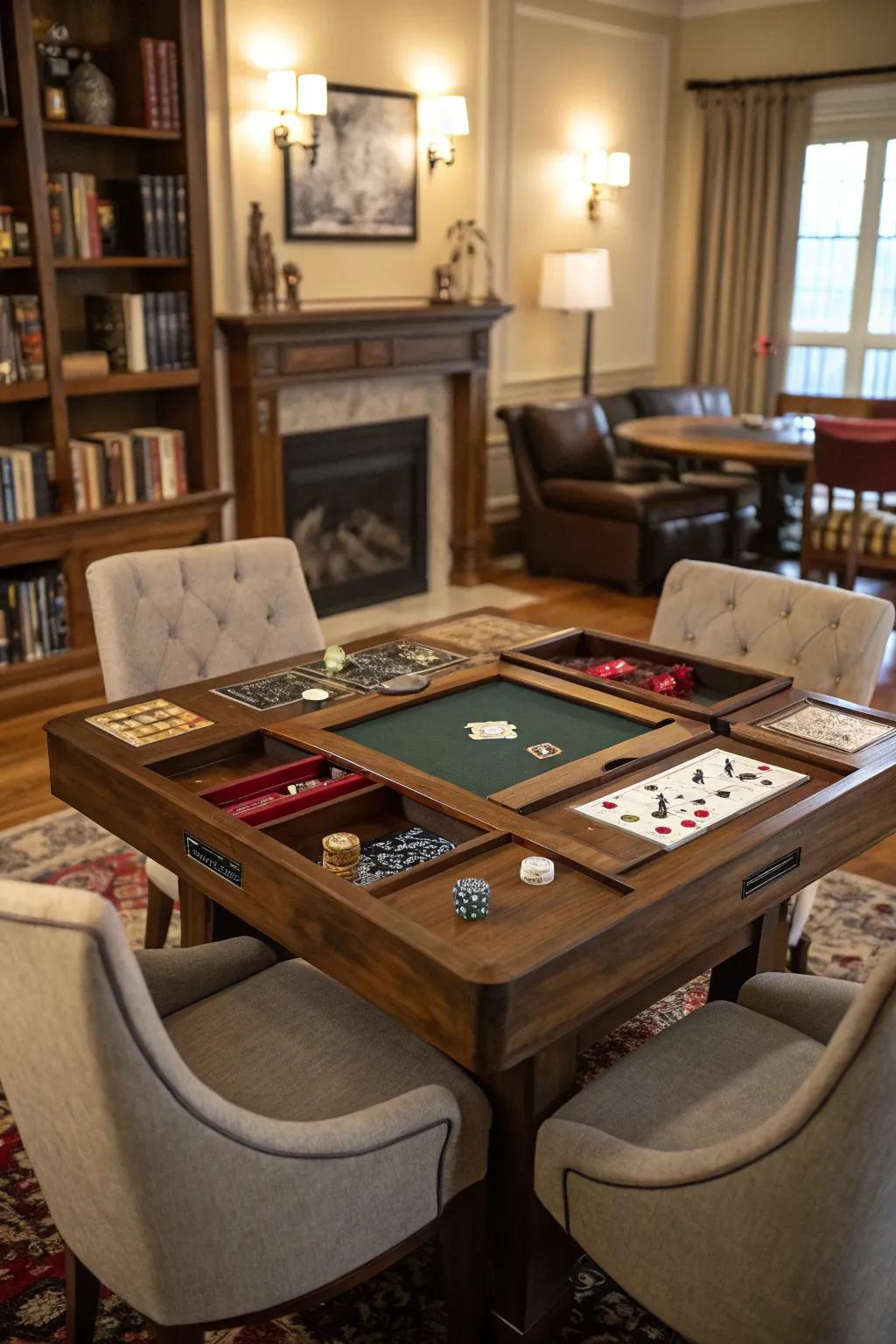 Player stations ensure everything needed is always within easy reach.