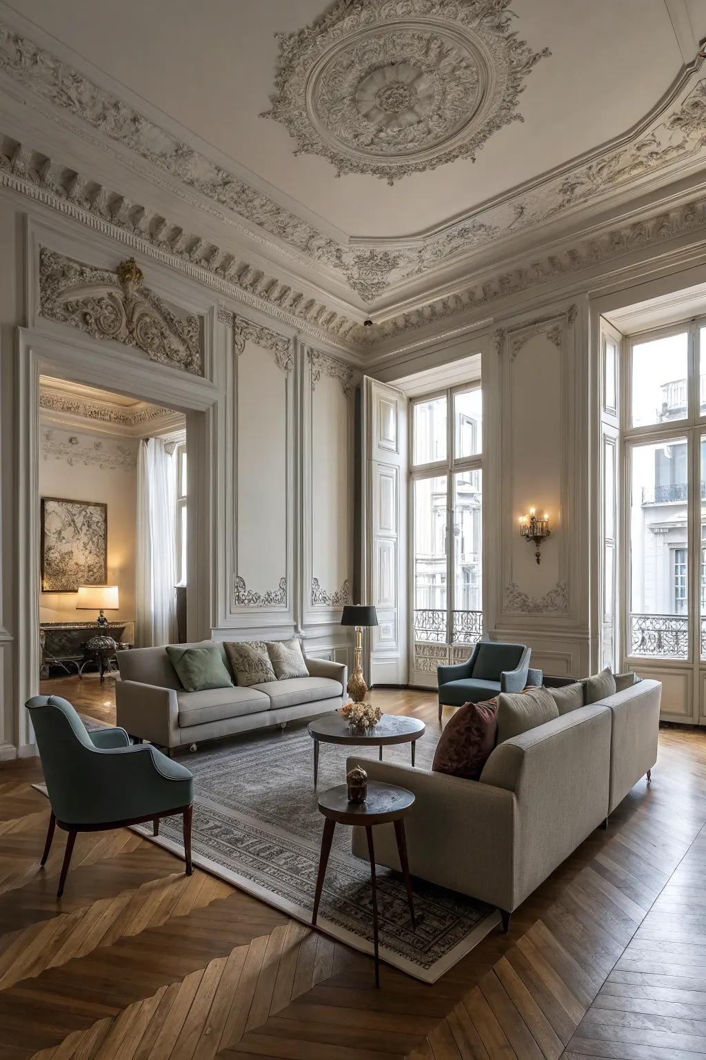 The merging of contemporary and traditional elements adds depth and character.