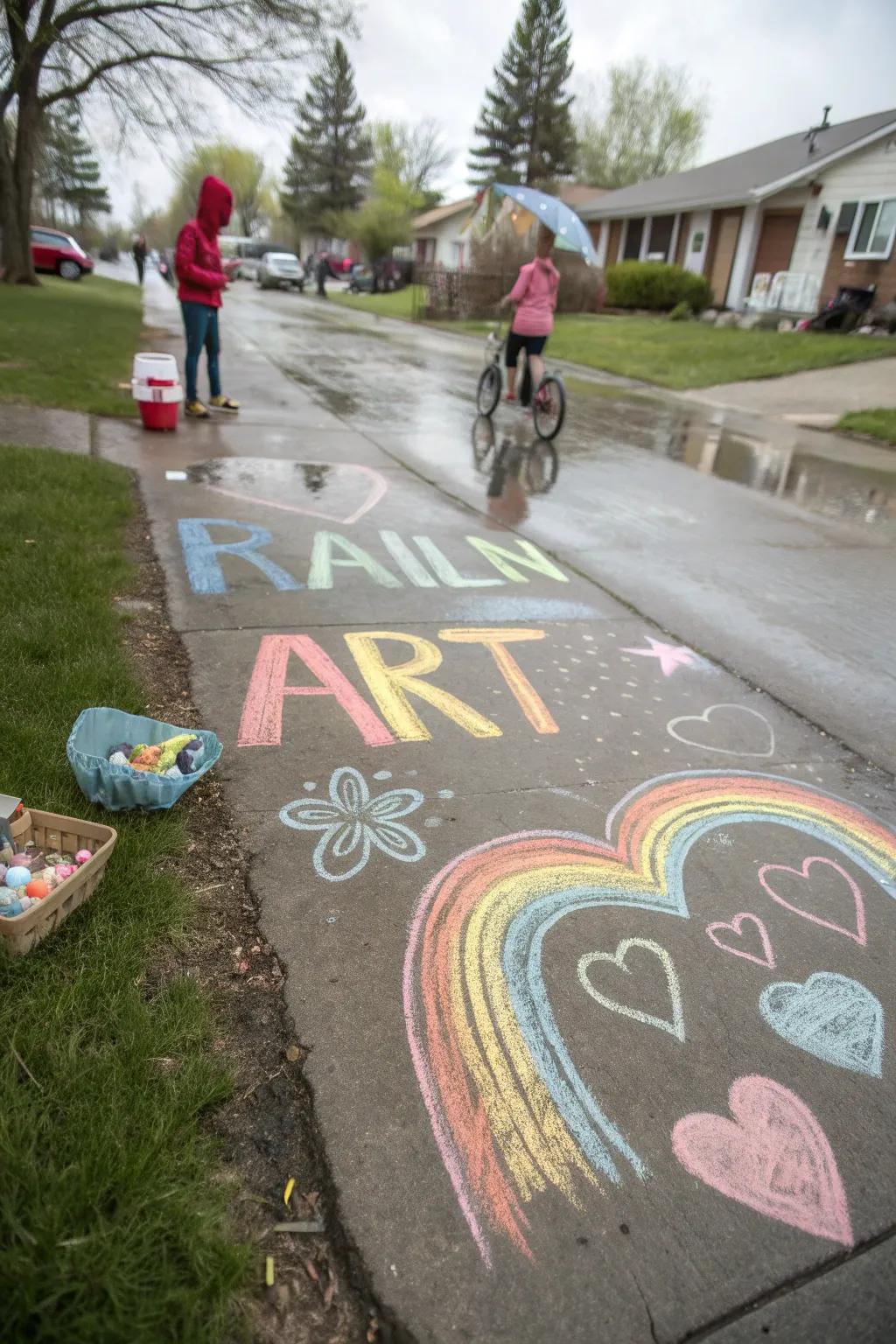 An inspirational chalk message spreads joy to those passing by.
