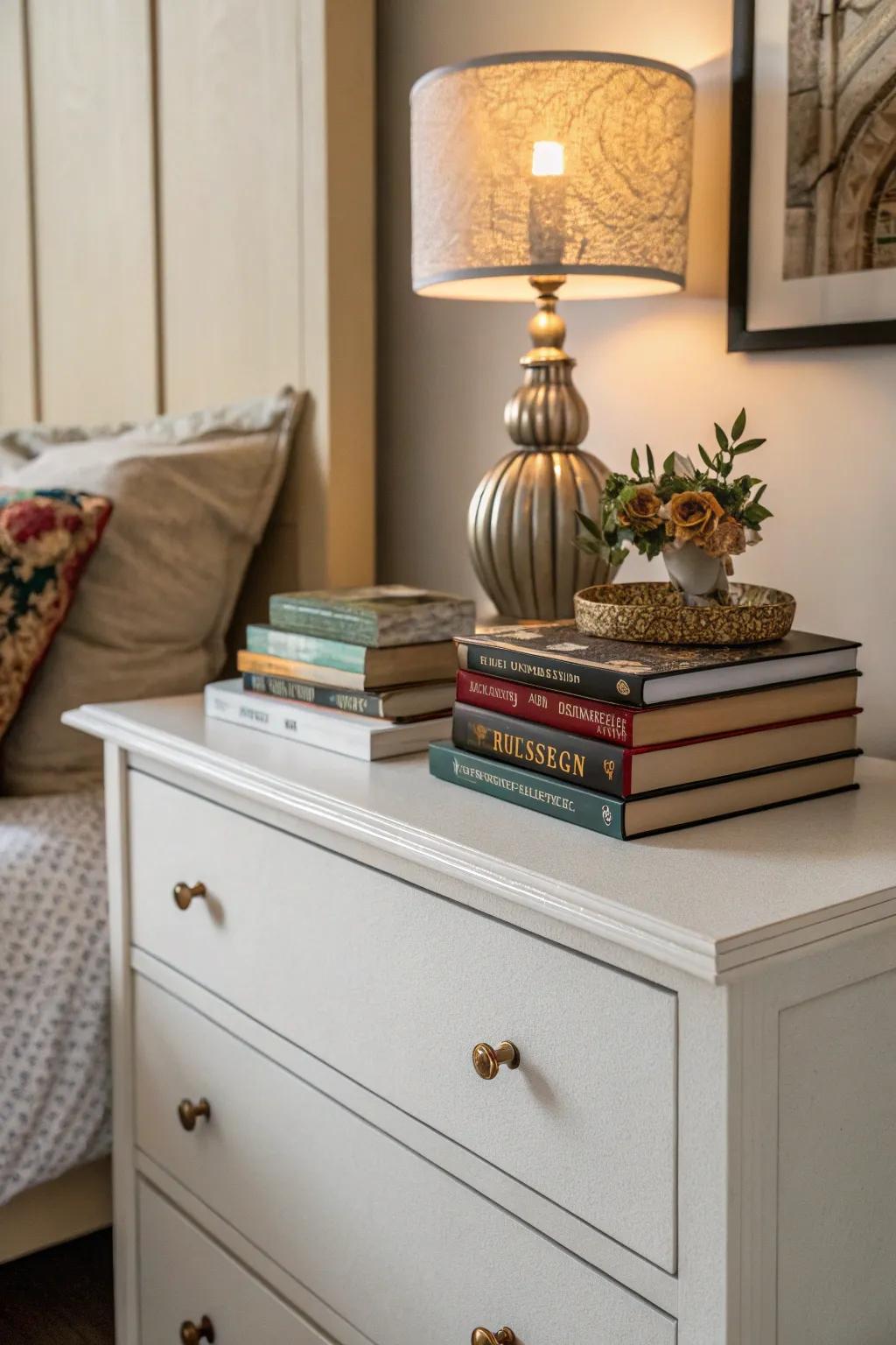 Literary works introduce stratification and intrigue to your dresser.