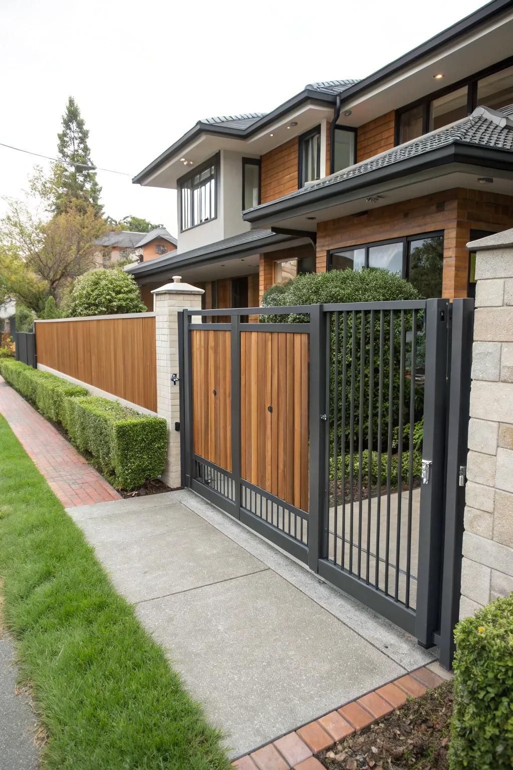 An impressive composite gate that captures attention with its distinct design.