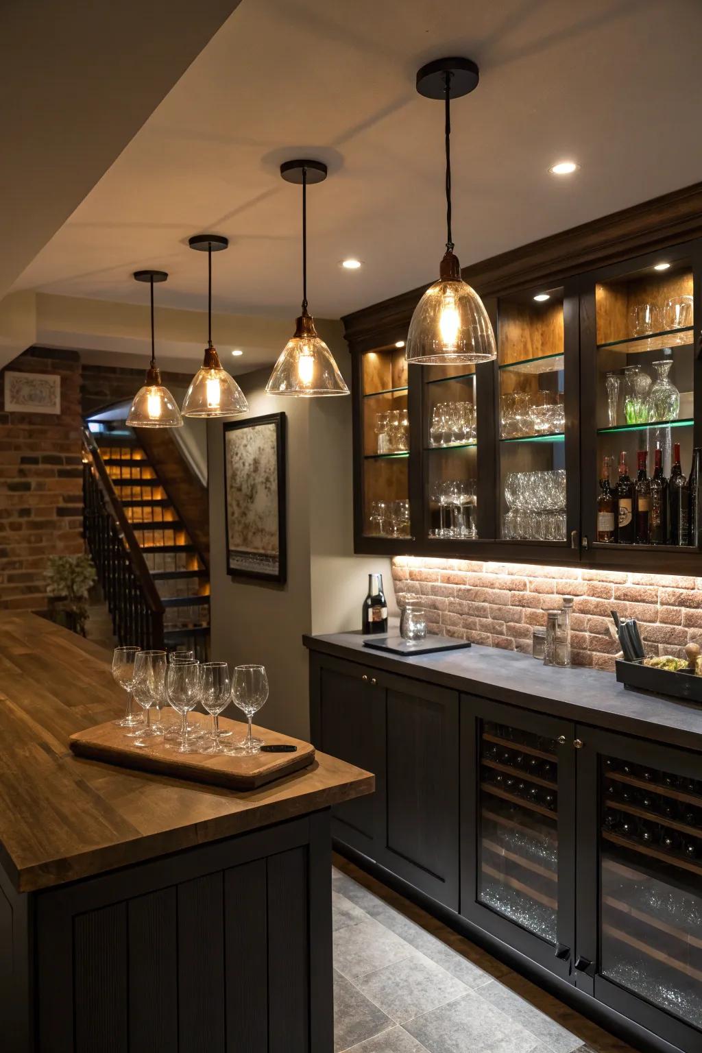 Lighting establishes the ideal mood for your dry bar.